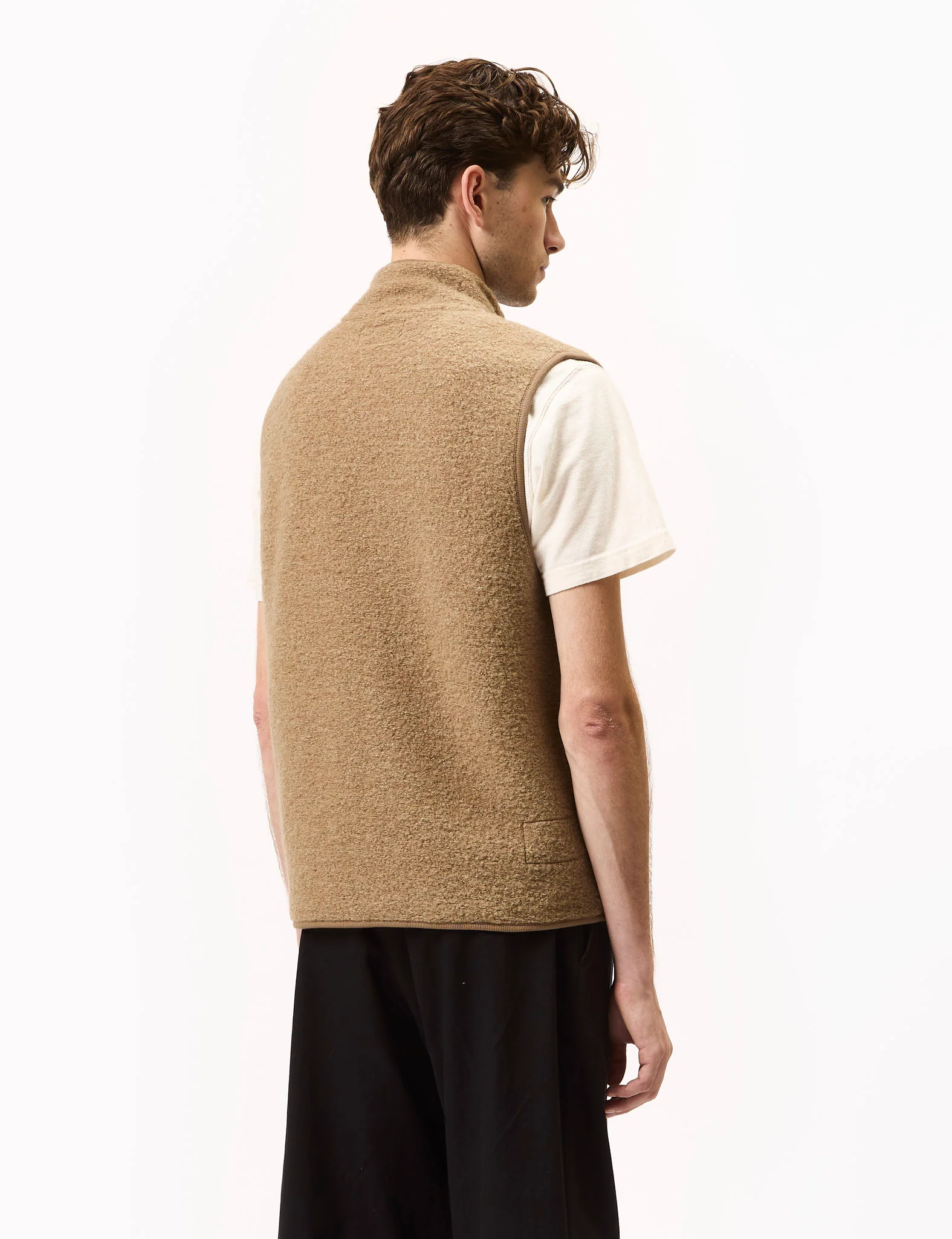 Universal Works Climbing Gilet (Teddy Fleece) - Sand - Image 4