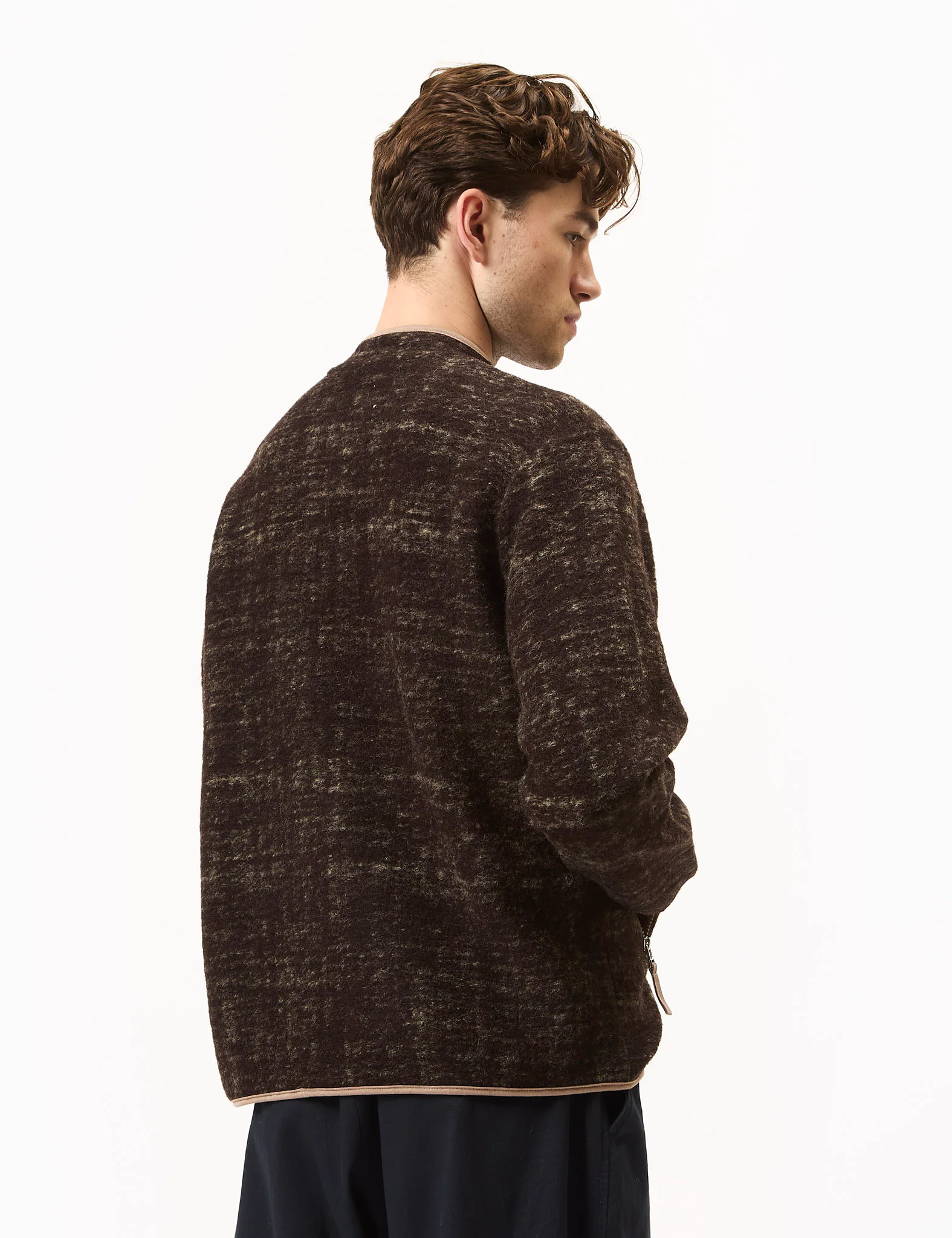 Universal Works Climbing Jacket (Marble Fleece) - Brown - Image 4