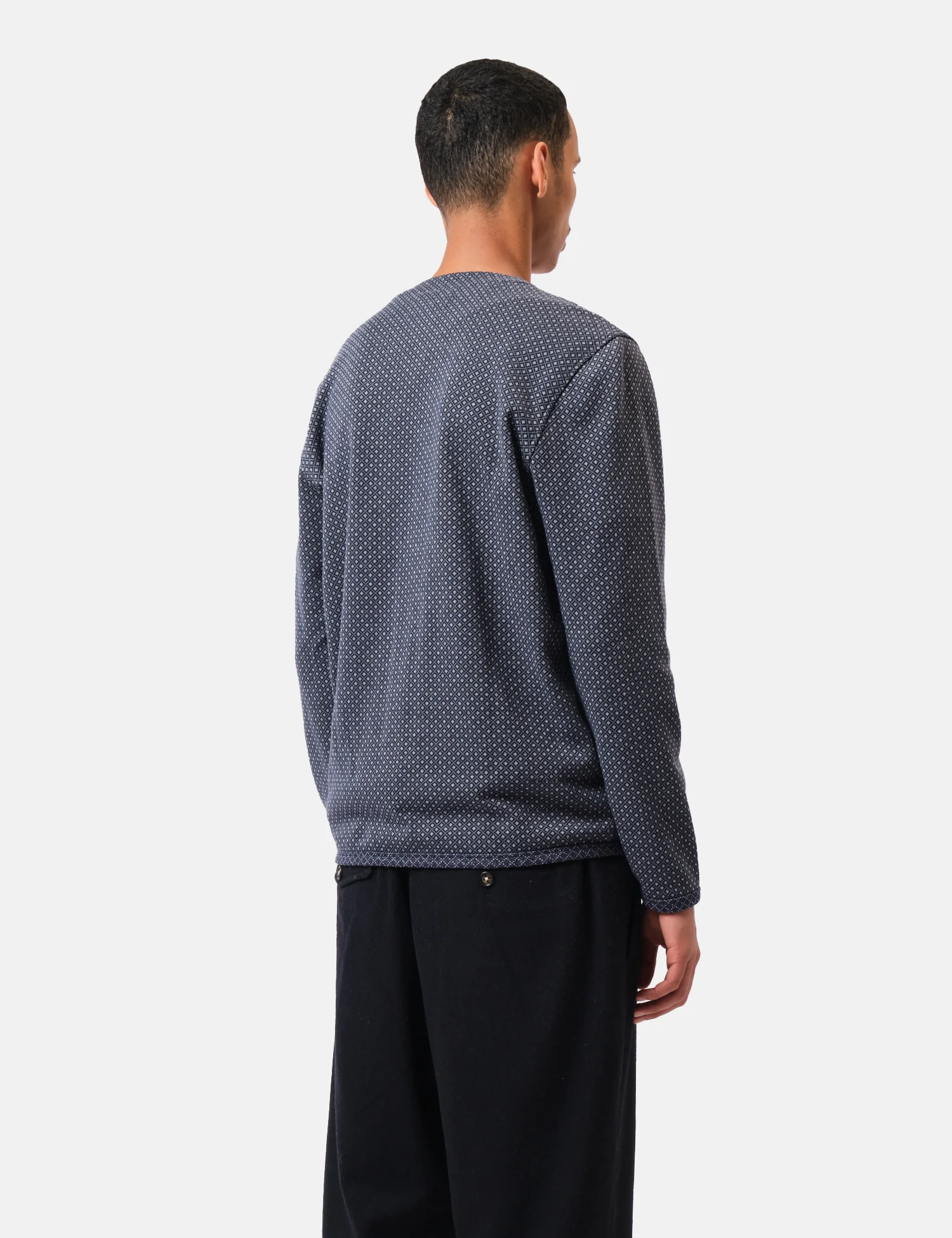 Universal Works Cotton Fleece Cardigan  - Navy Blue - Image 5