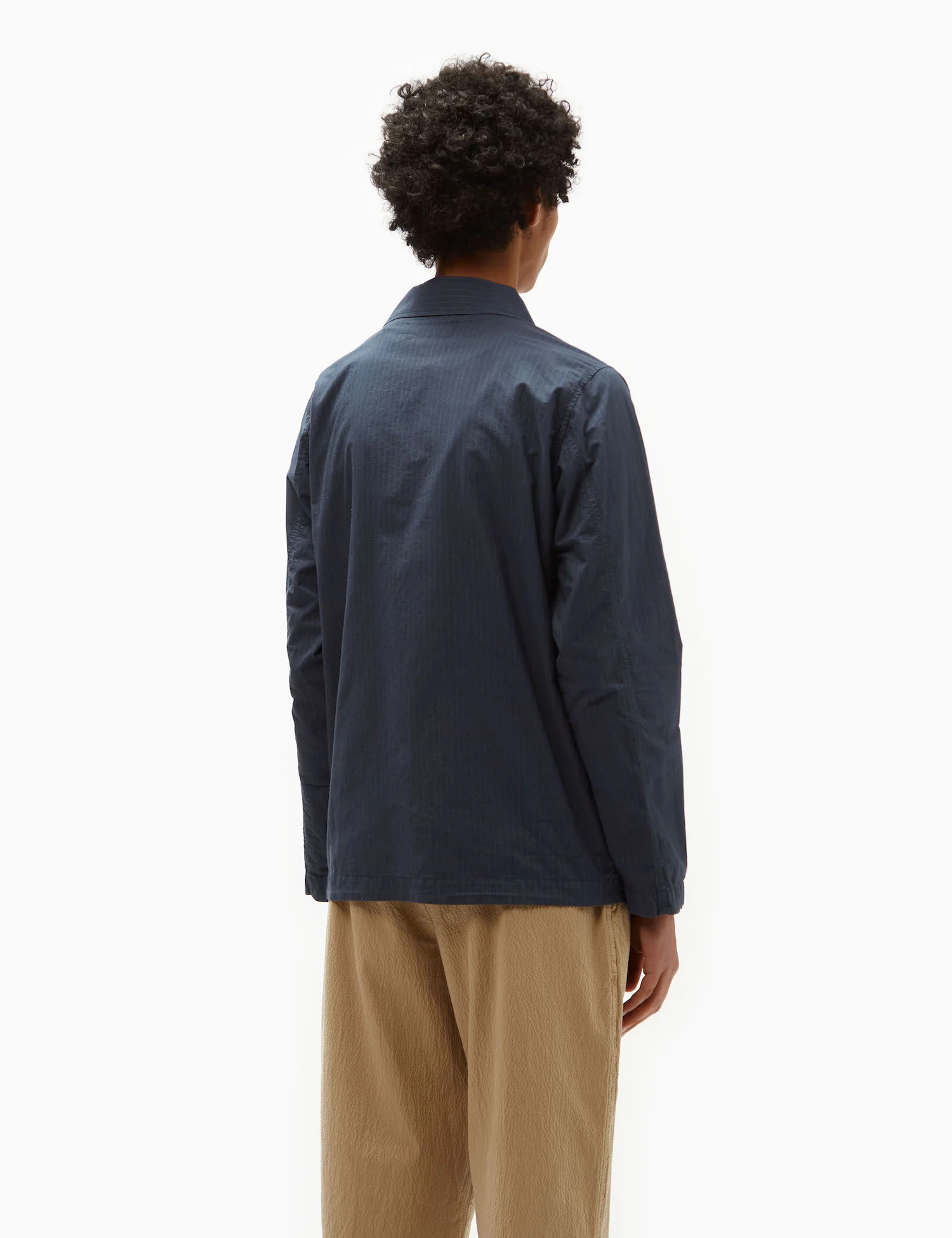 Universal Works Coverall Jacket (Nearly Pinstripe) - Navy Blue - Image 4
