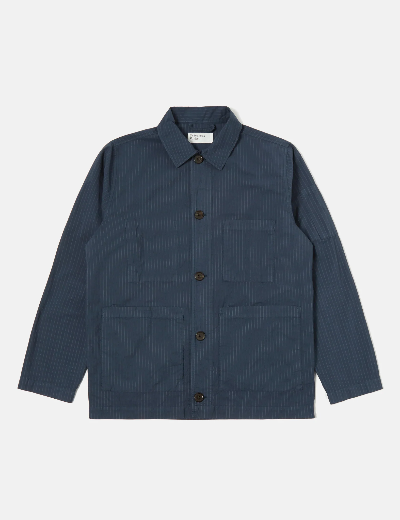 Universal Works Coverall Jacket (Nearly Pinstripe) - Navy Blue - Image 5