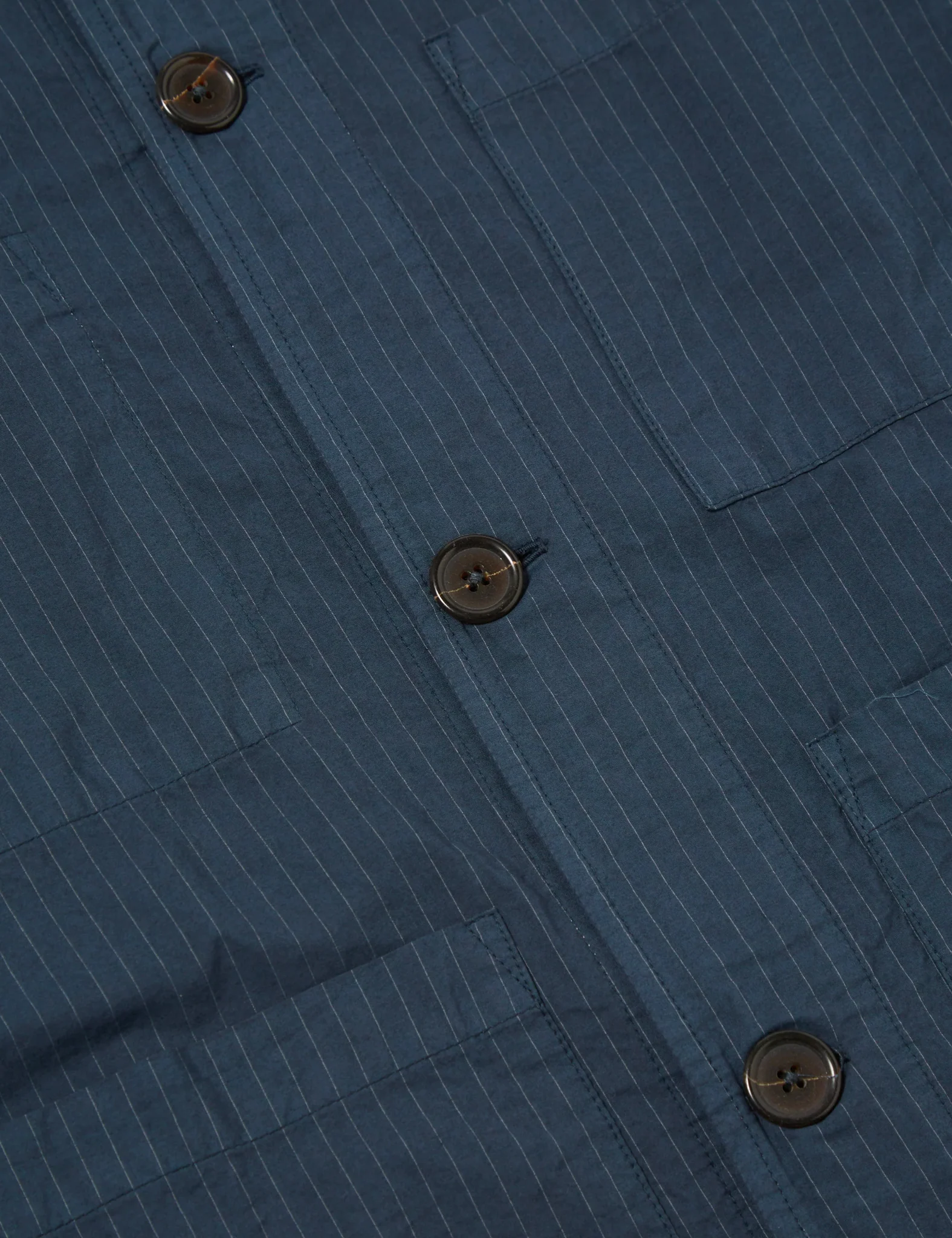 Universal Works Coverall Jacket (Nearly Pinstripe) - Navy Blue - Image 9