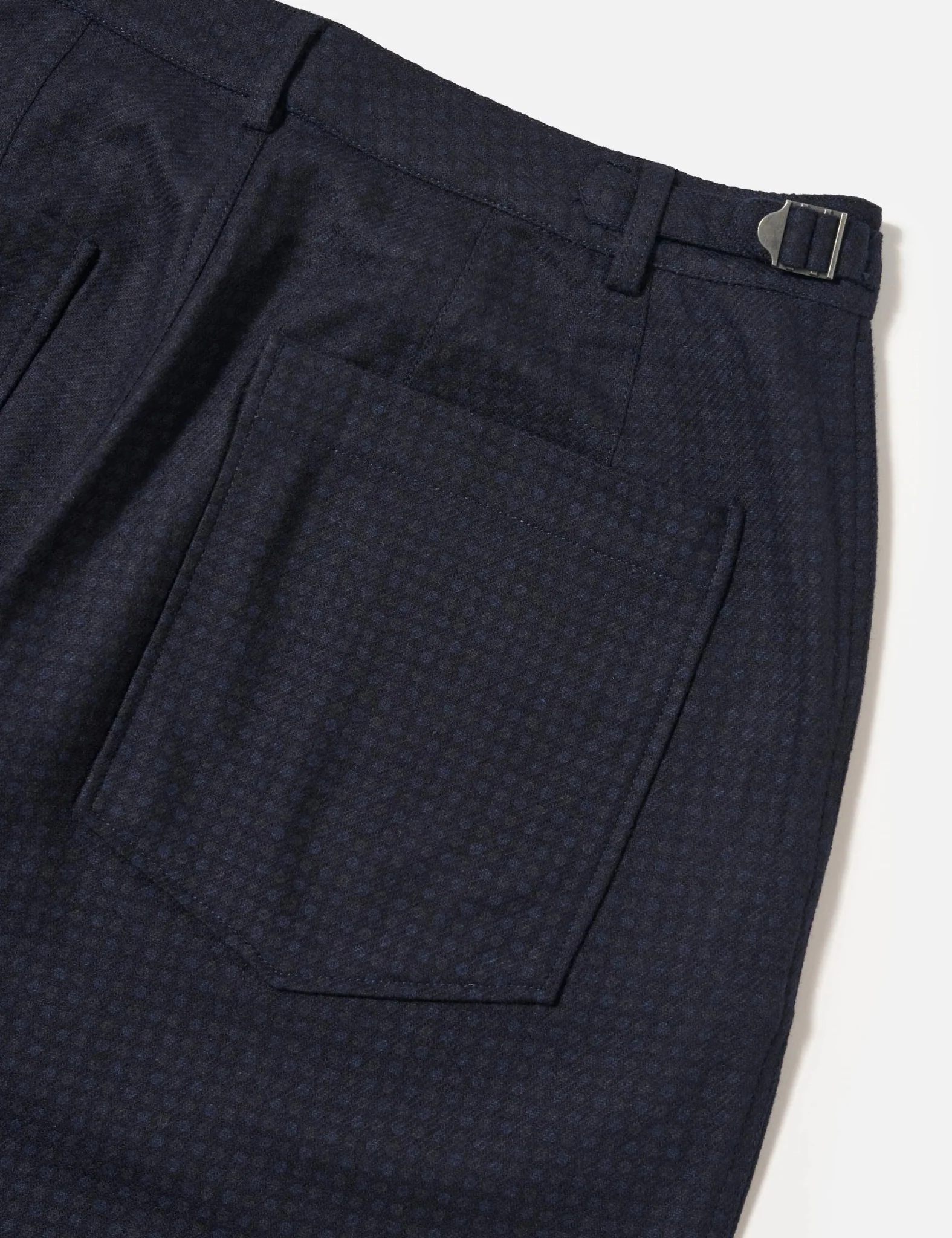 Universal Works Dutch Pant (Dot Print) - Navy Blue - Image 2