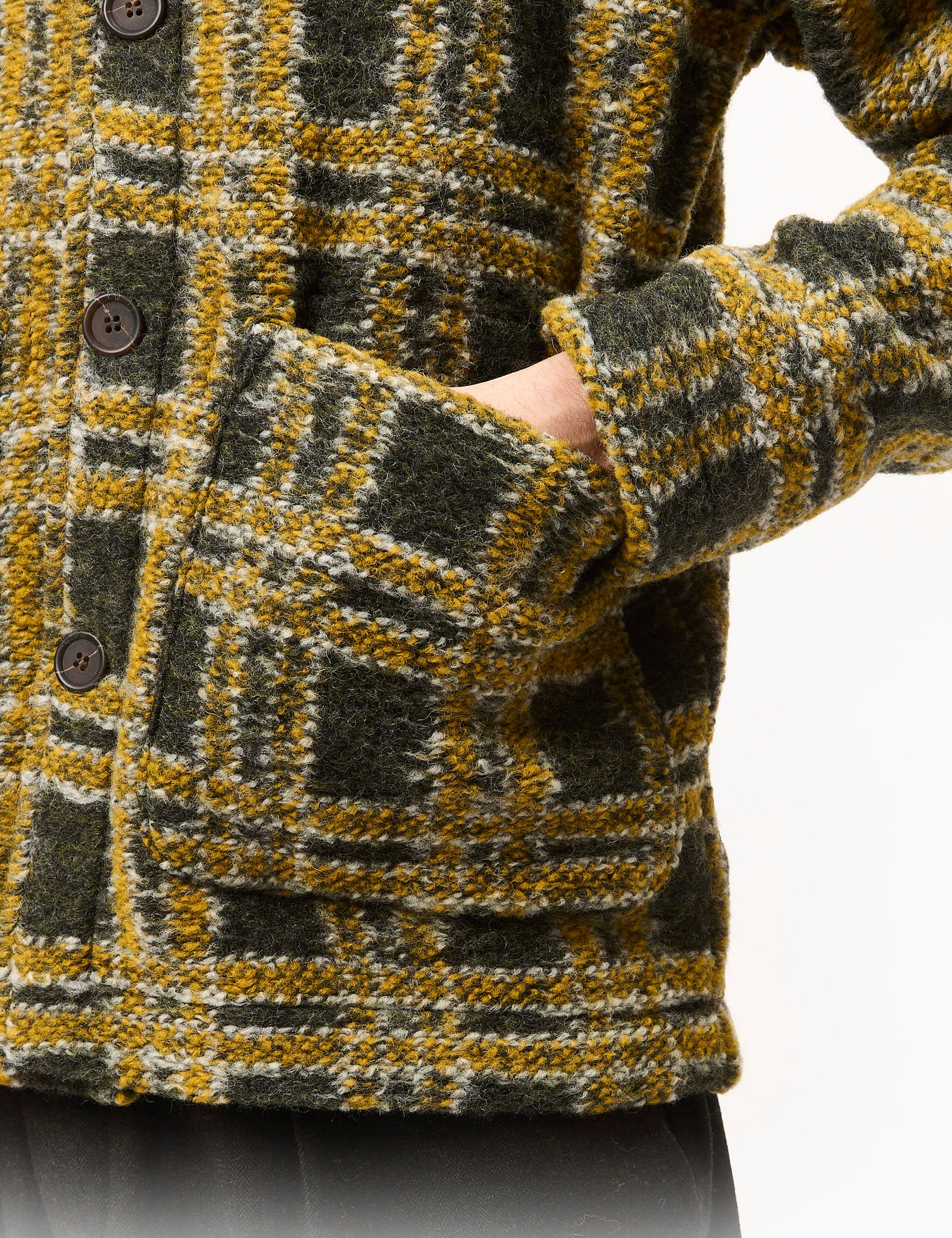 Universal Works Field Jacket (Jacquard Fleece) - Grey - Image 4