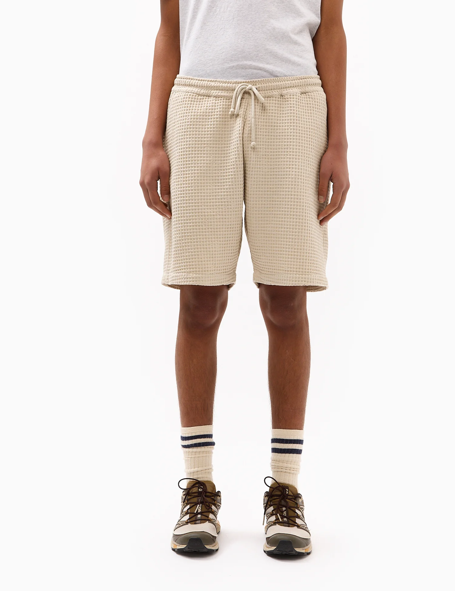 Universal Works Lumber Waffle Shorts - Driftwood - Image 2