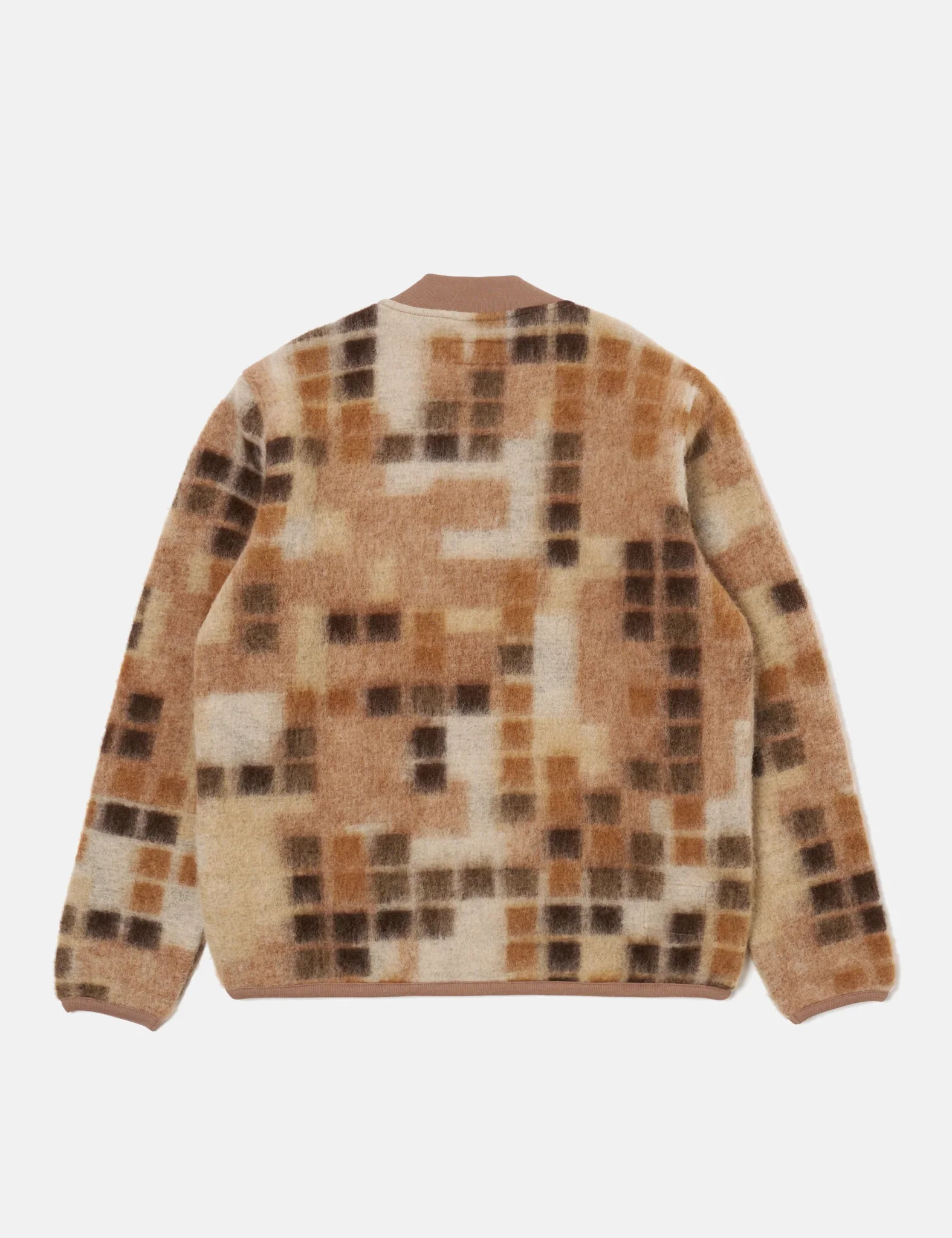 Universal Works Mosaic Fleece Zip Bomber - Sand - Image 8