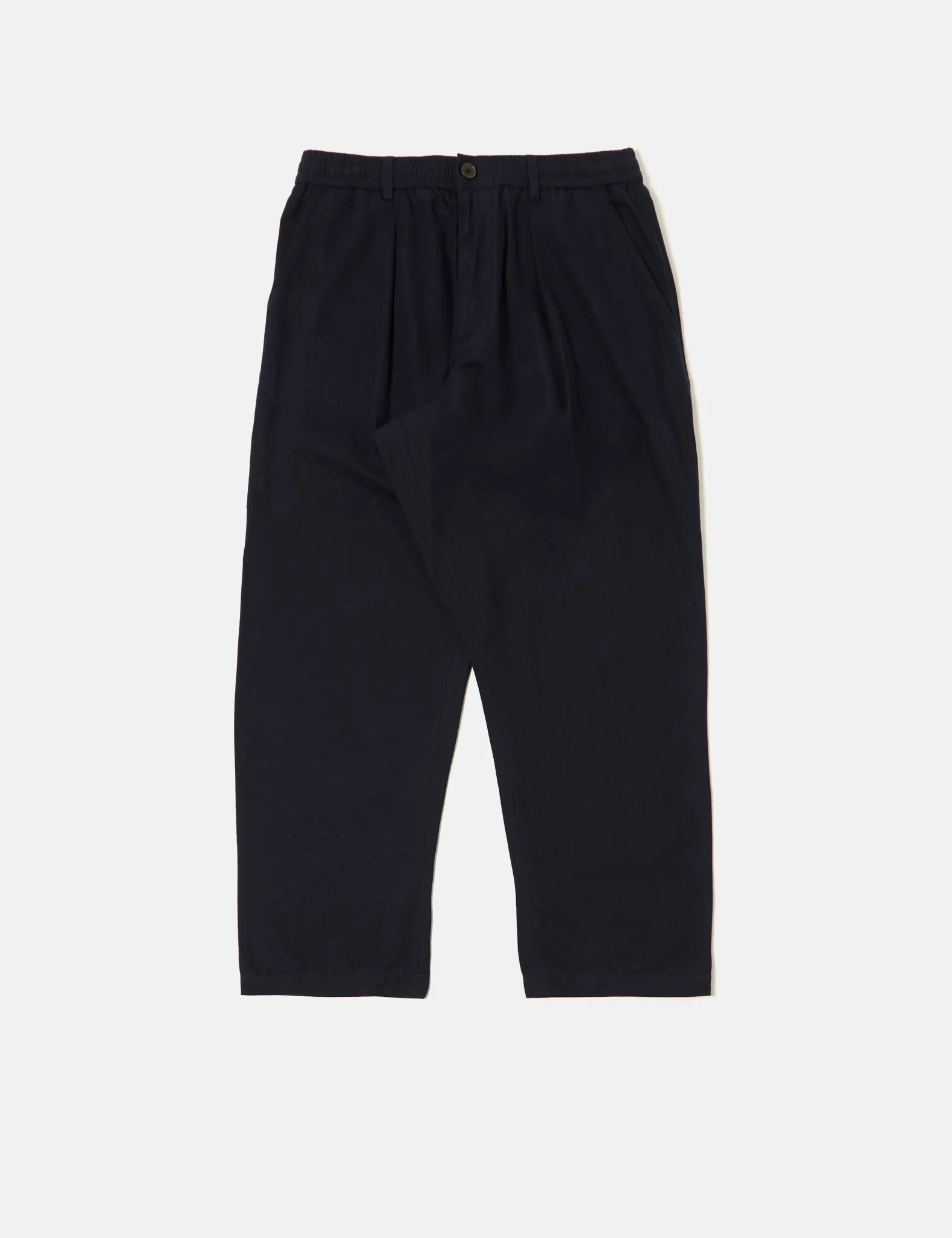 Universal Works Pleated Track Pant (Brushed Moleskin) - Navy Blue - Image 8