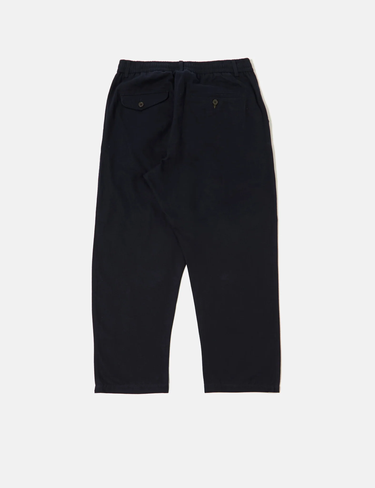 Universal Works Pleated Track Pant (Brushed Moleskin) - Navy Blue - Image 9