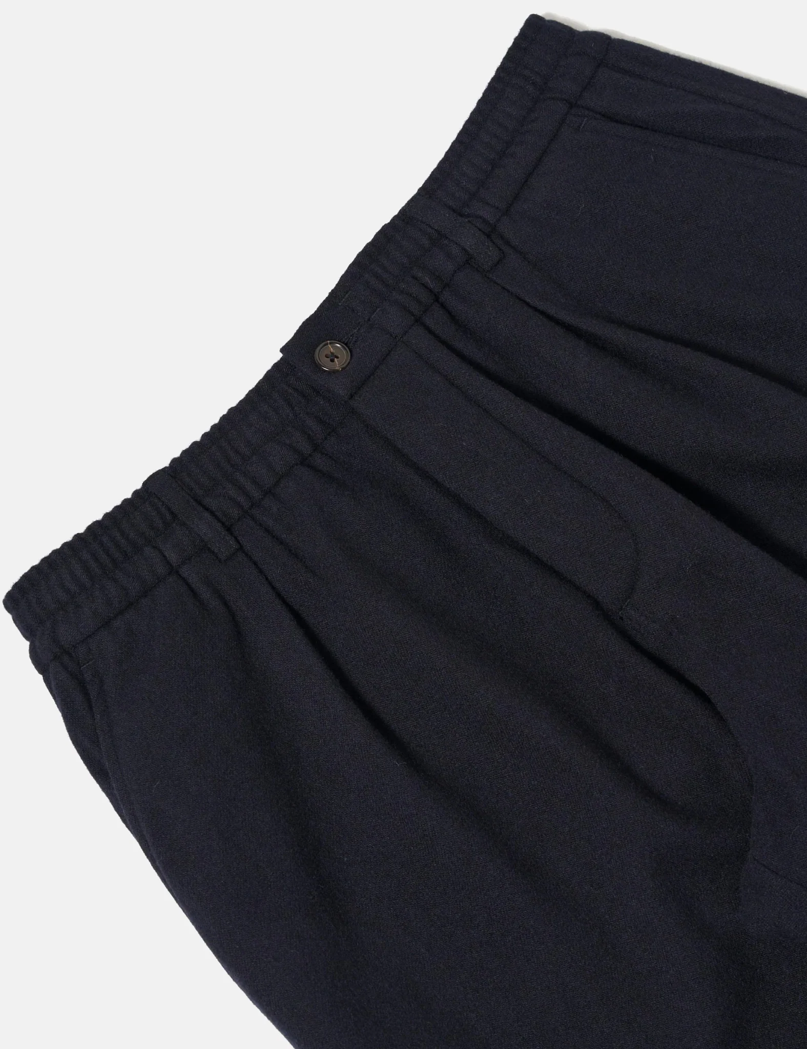 Universal Works Pleated Track Pant (Recycled Wool) - Dark Navy - Image 2
