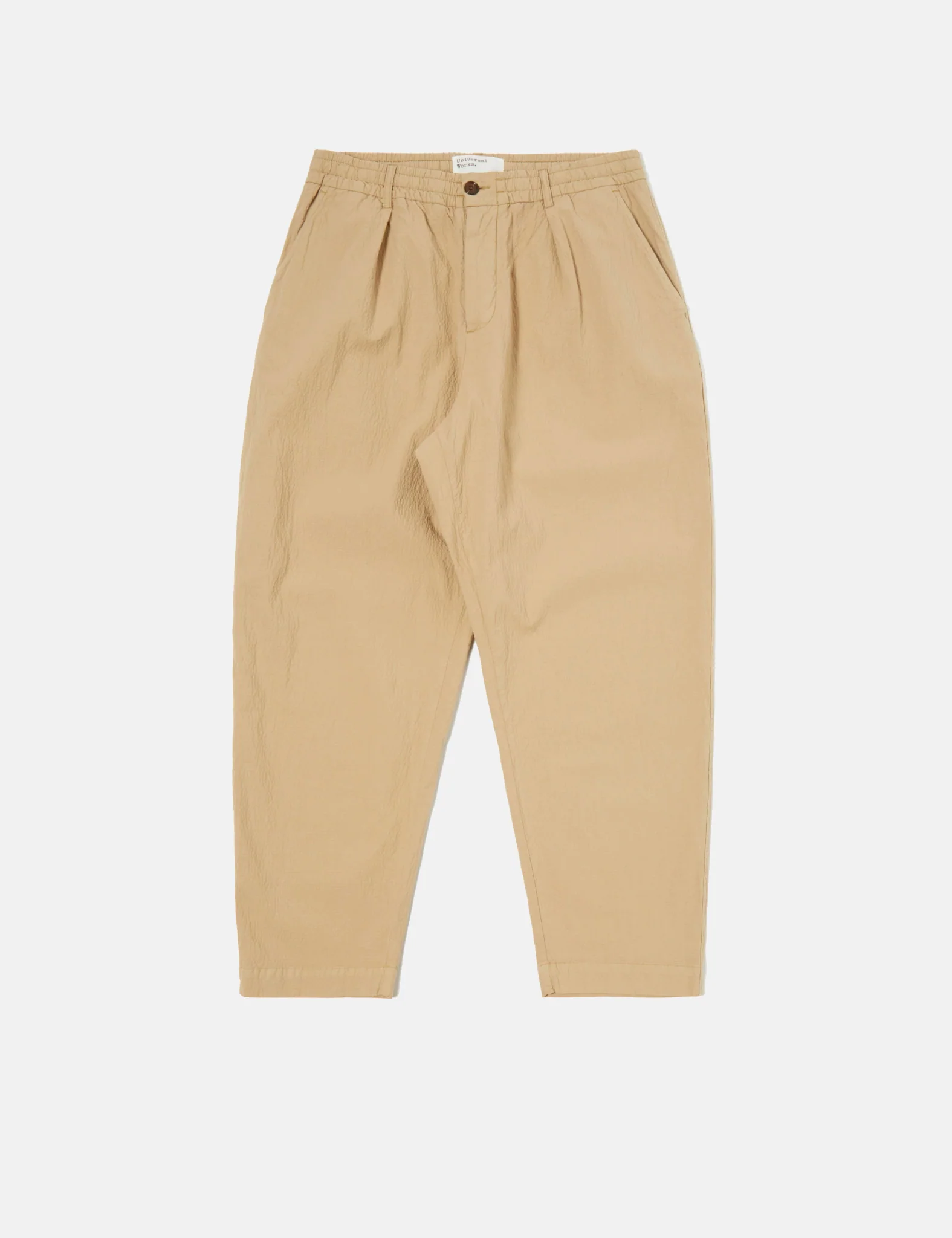 Universal Works Pleated Track Pant (Seersucker) - Summer Oak - Image 5