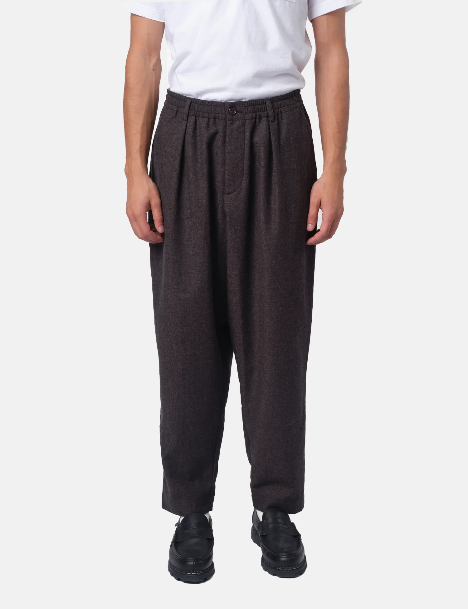 Universal Works Pleated Track Pant - Tweed Brown
