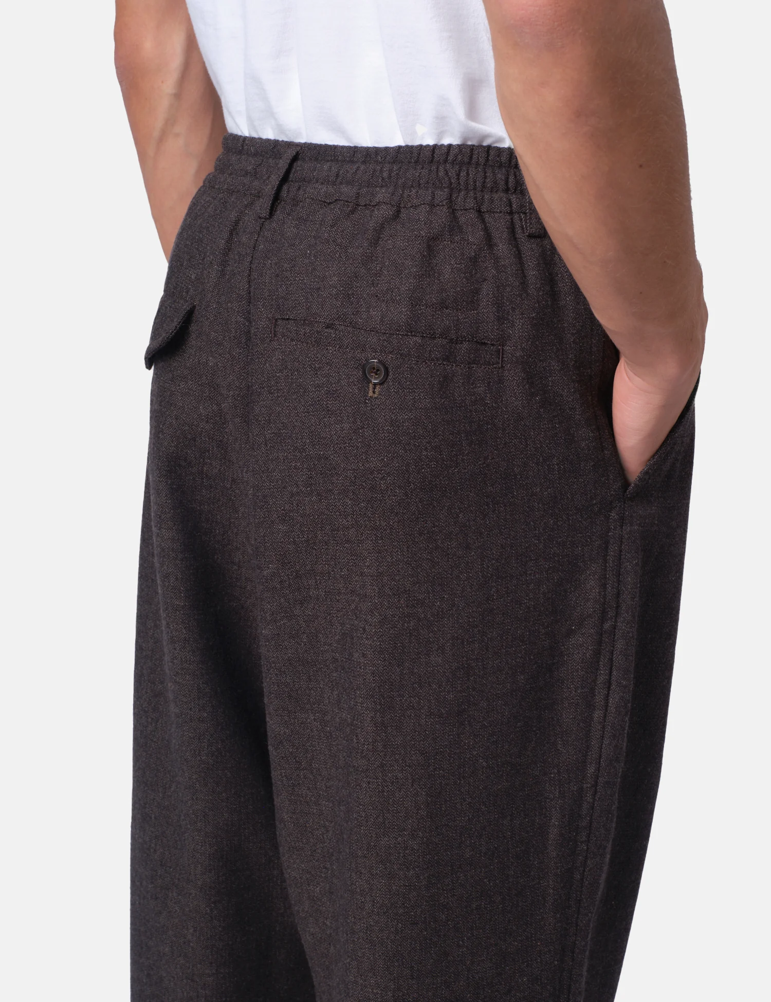 Universal Works Pleated Track Pant - Tweed Brown - Image 2
