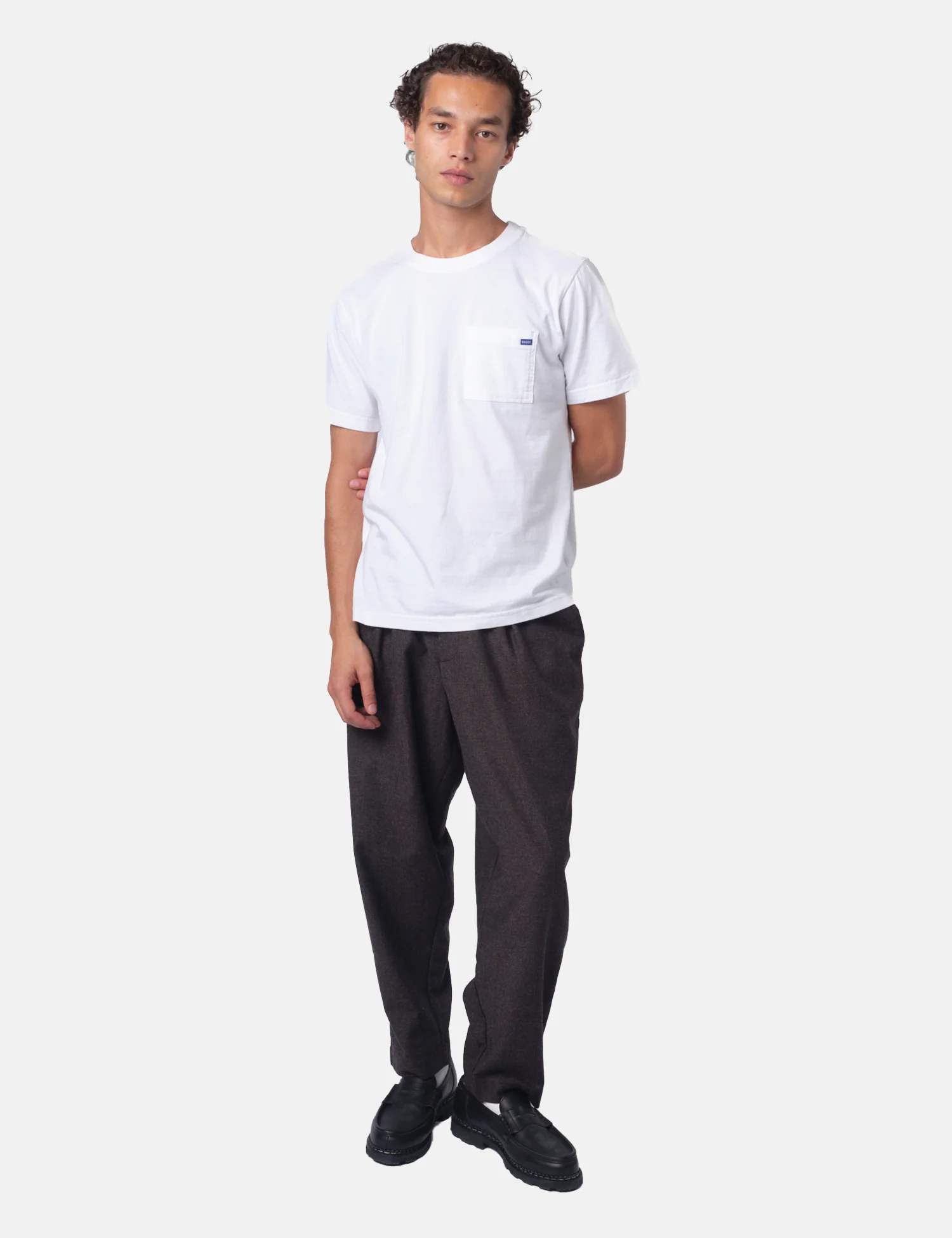 Universal Works Pleated Track Pant - Tweed Brown - Image 3