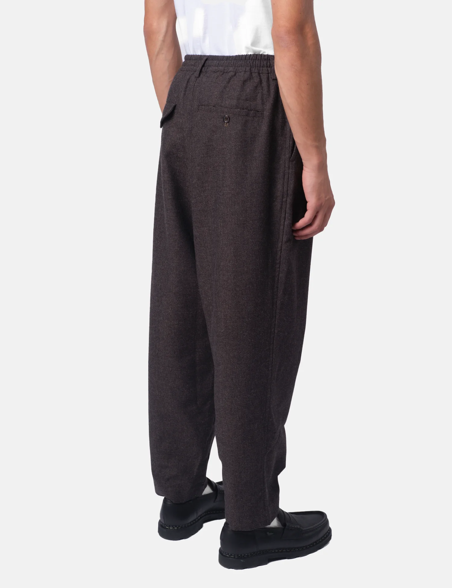 Universal Works Pleated Track Pant - Tweed Brown - Image 4