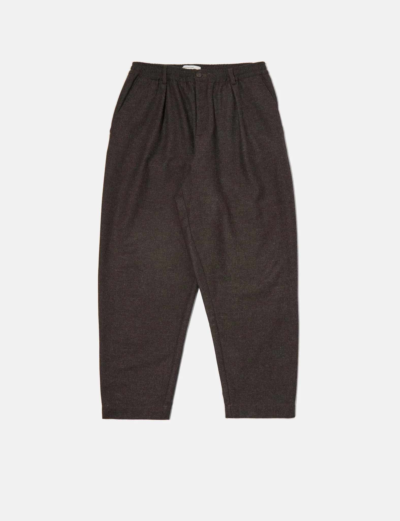 Universal Works Pleated Track Pant - Tweed Brown - Image 6