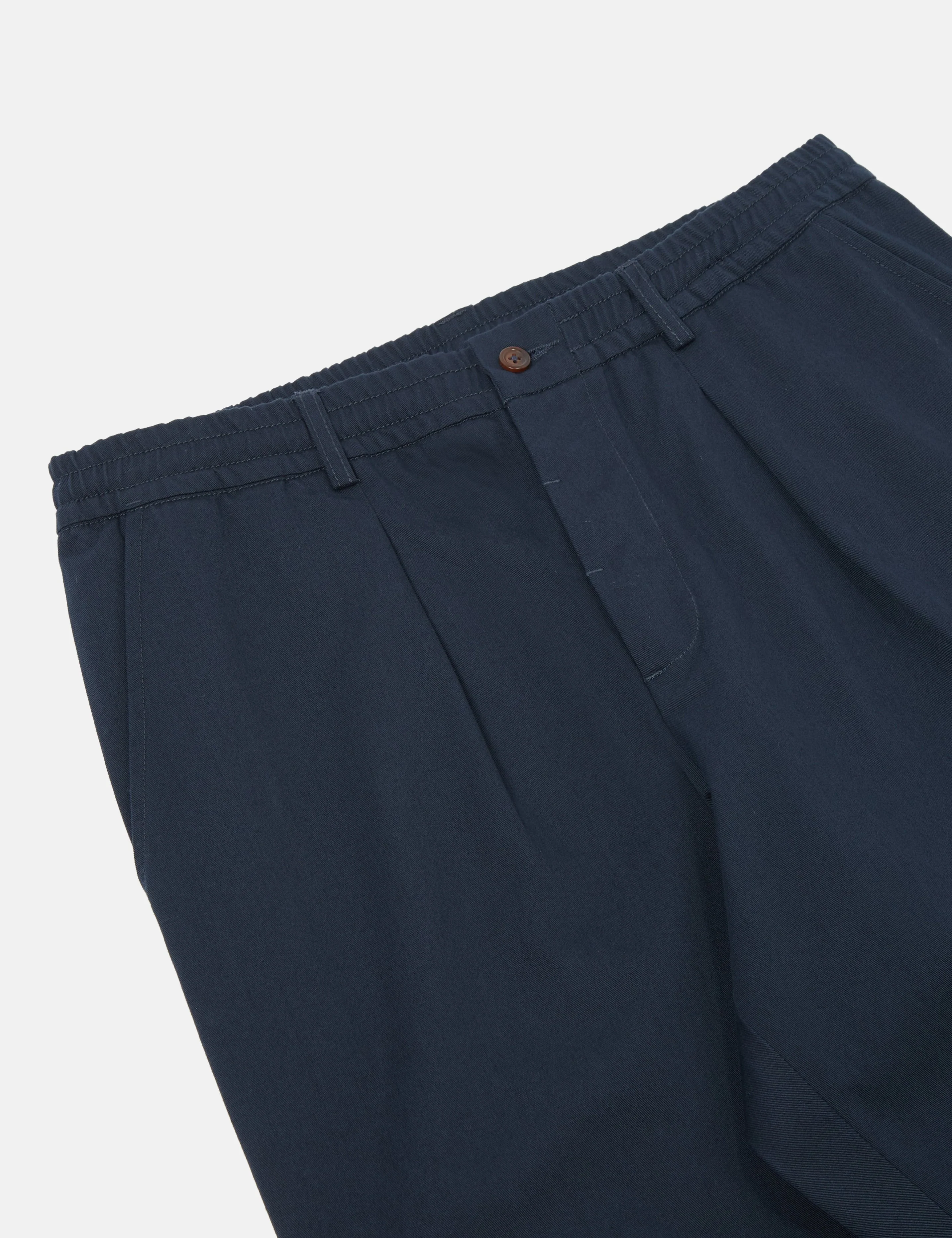 Universal Works Pleated Track Pant (Twill) - Navy Blue - Image 6