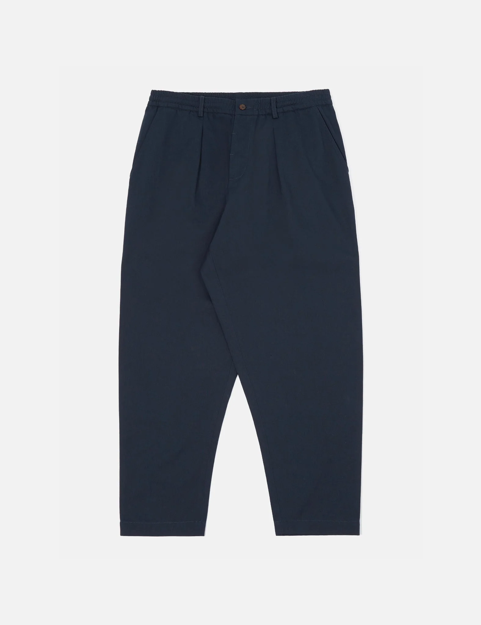 Universal Works Pleated Track Pant (Twill) - Navy Blue - Image 7