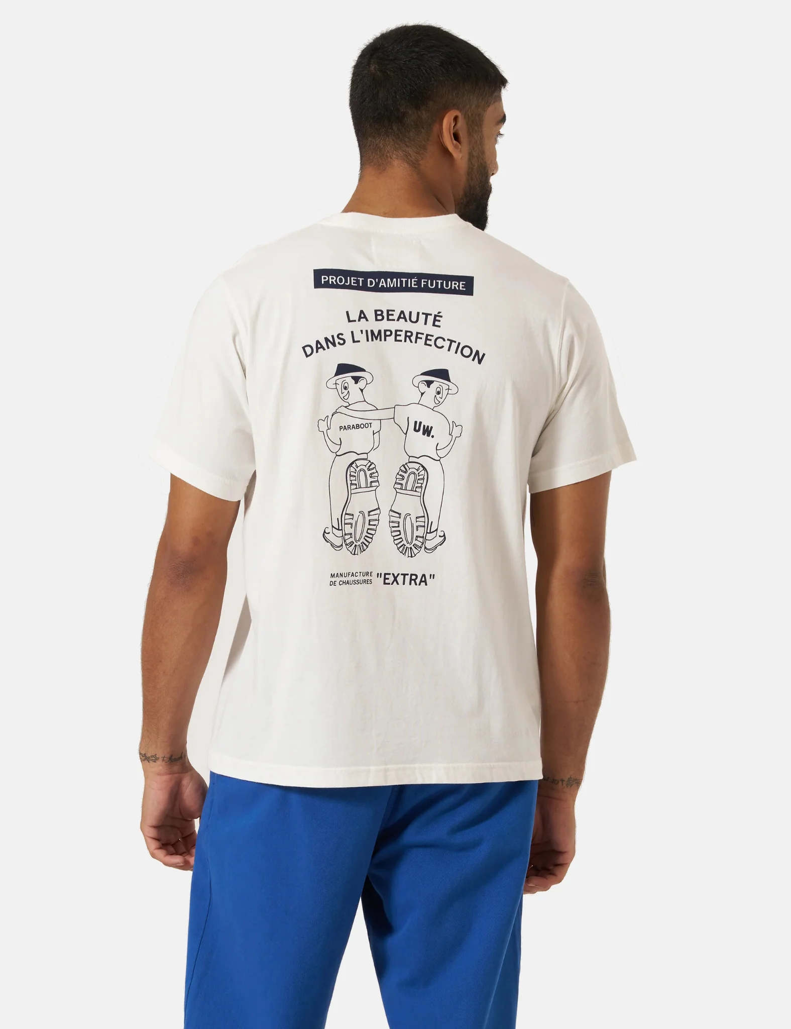 Universal Works x Paraboot Short Sleeve T-Shirt - Ecru - Image 2