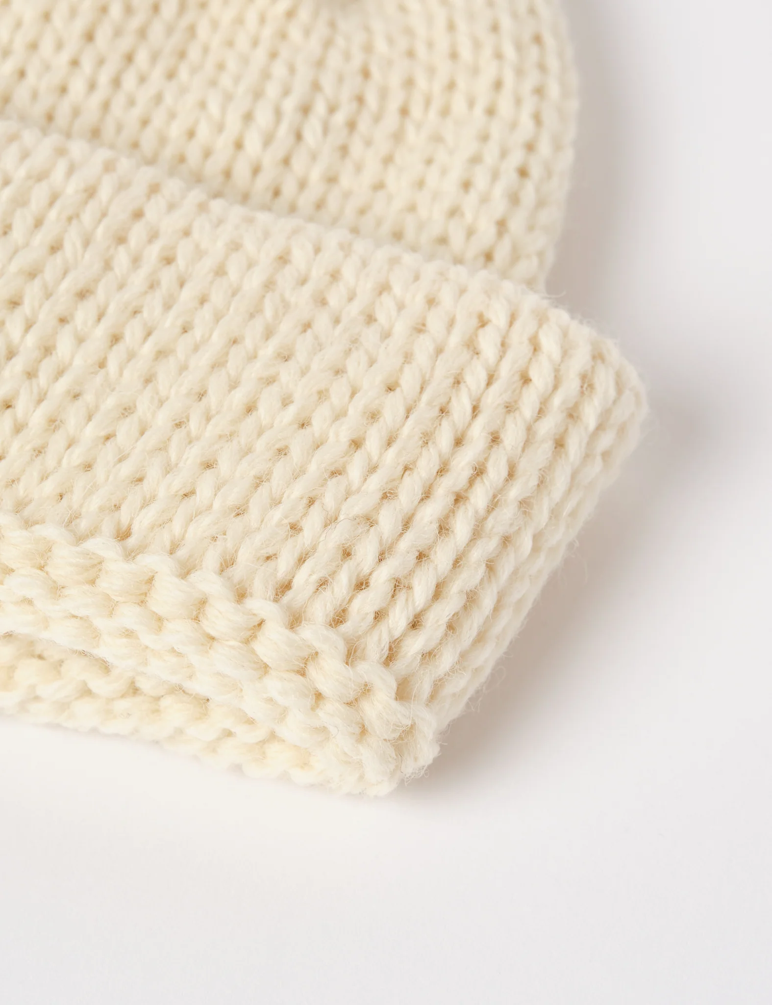 Universal Works Short Watch Beanie Hat (British Wool) - Ecru - Image 3
