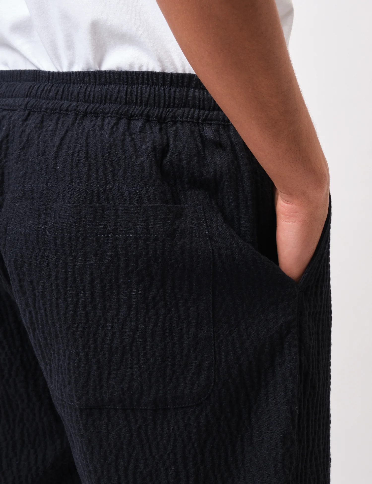 Universal Works Simple Shorts (Ospina Cotton) - Dark Navy Blue - Image 3