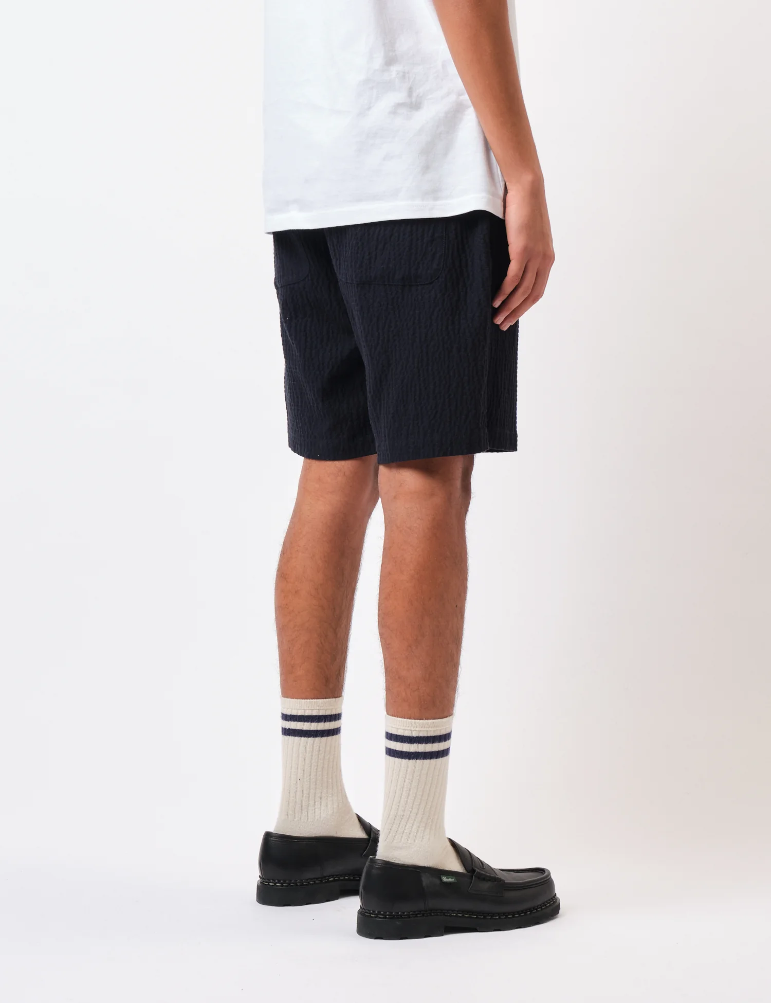 Universal Works Simple Shorts (Ospina Cotton) - Dark Navy Blue - Image 5