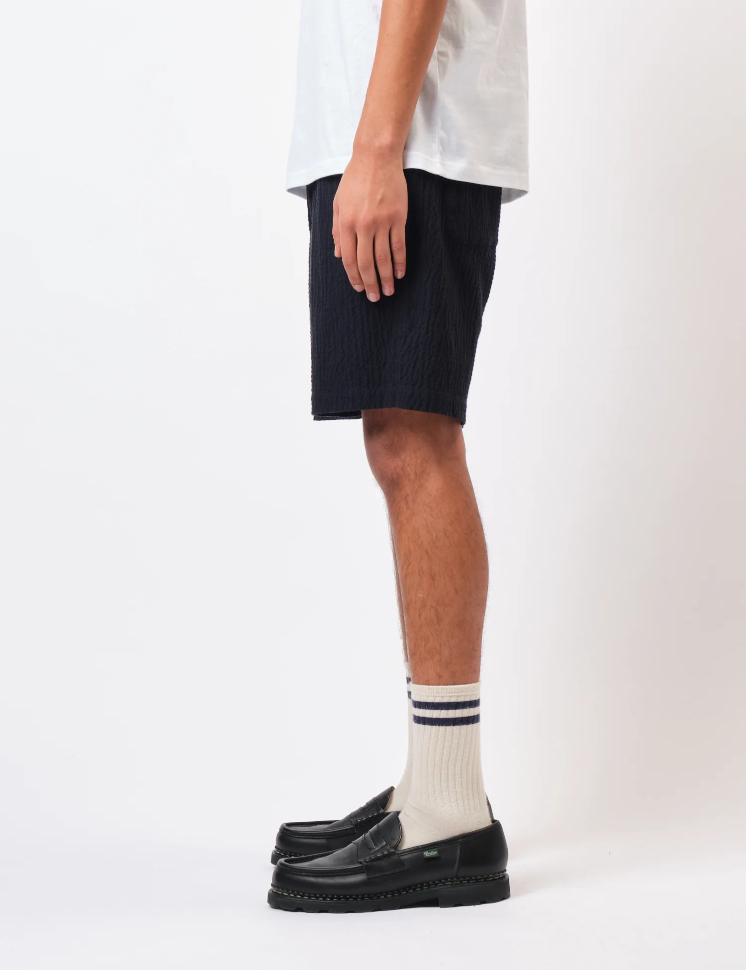 Universal Works Simple Shorts (Ospina Cotton) - Dark Navy Blue - Image 7