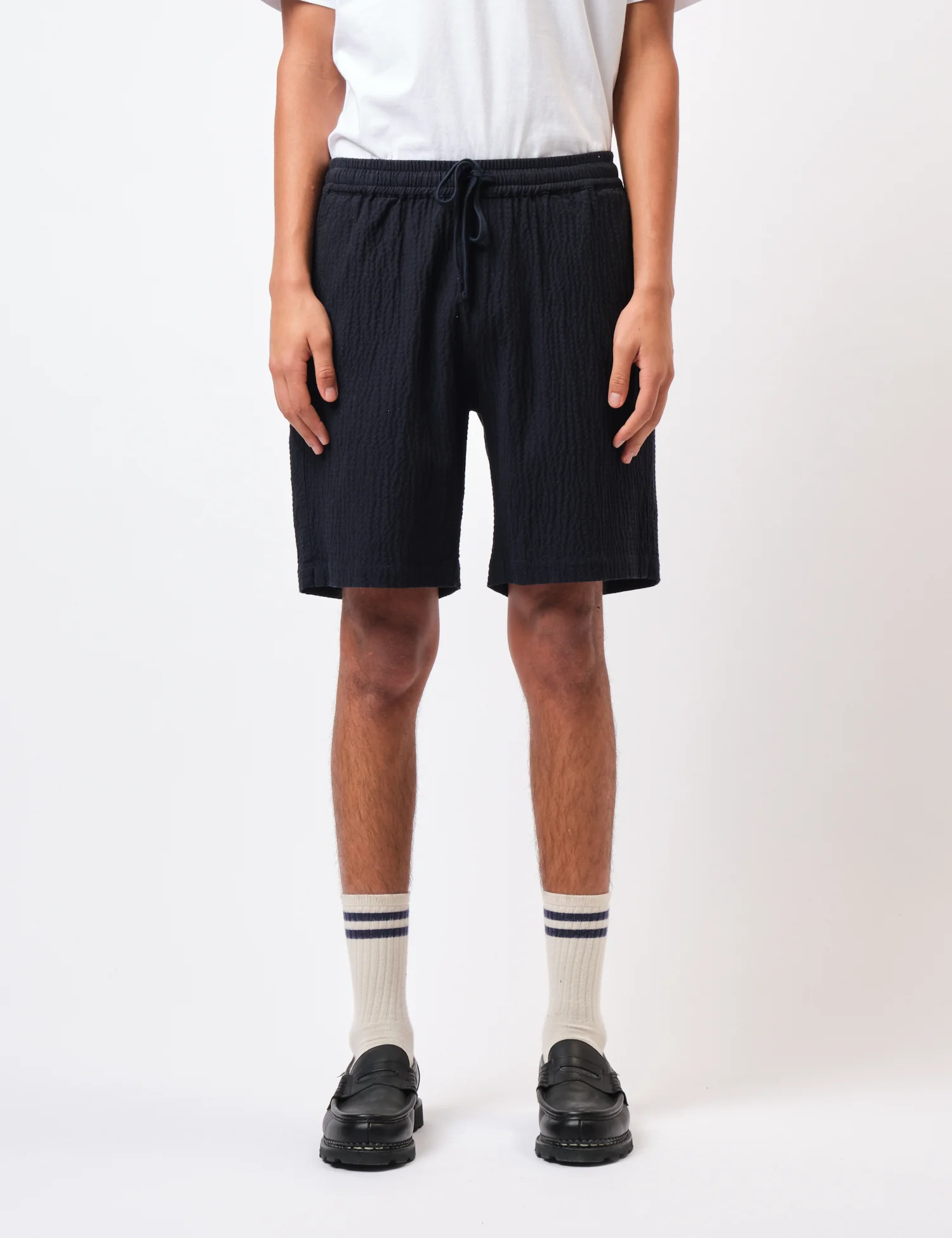 Universal Works Simple Shorts (Ospina Cotton) - Dark Navy Blue - Image 8