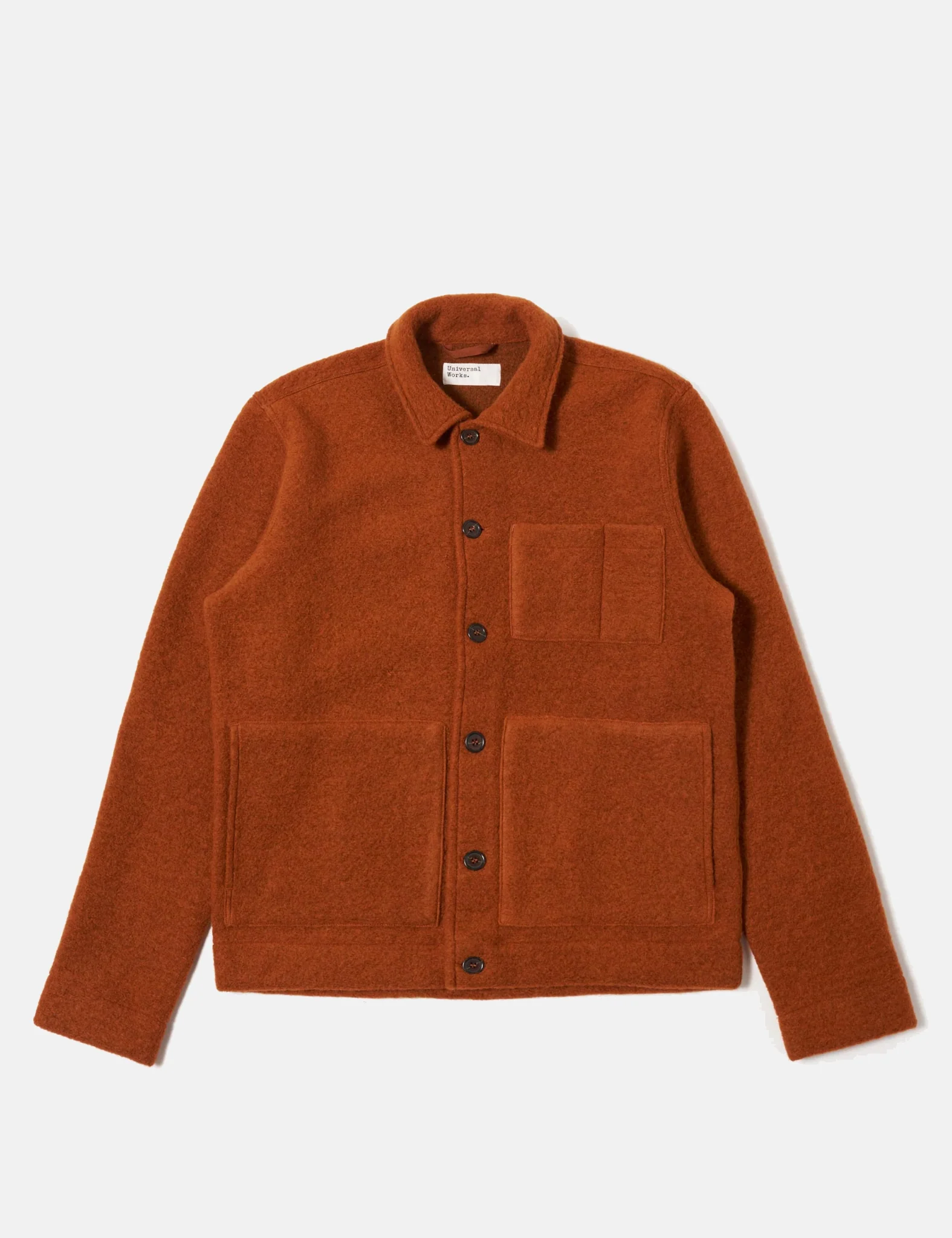 Universal Works Uniform Jacket (Wool Fleece) - Rust - Image 6