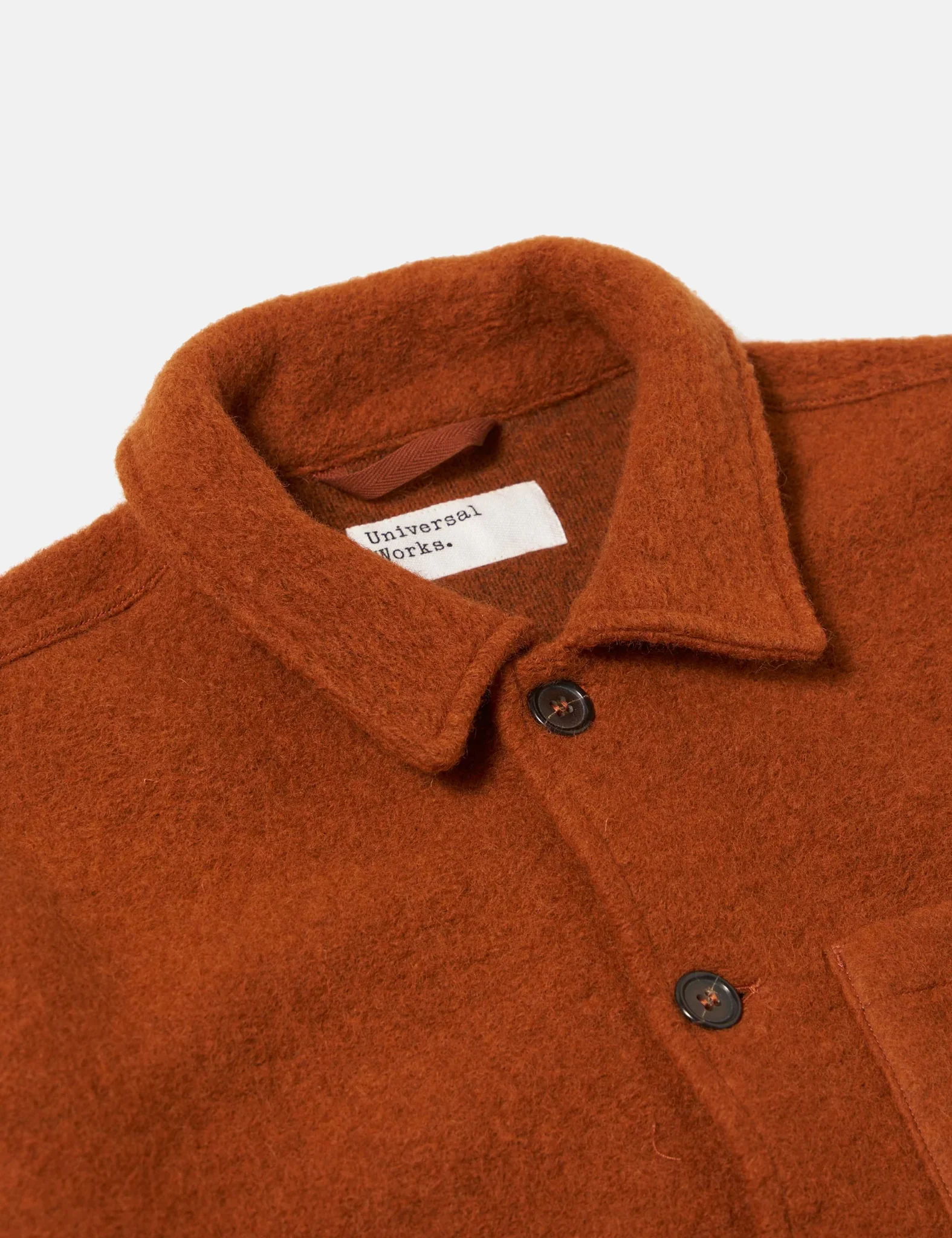 Universal Works Uniform Jacket (Wool Fleece) - Rust - Image 7