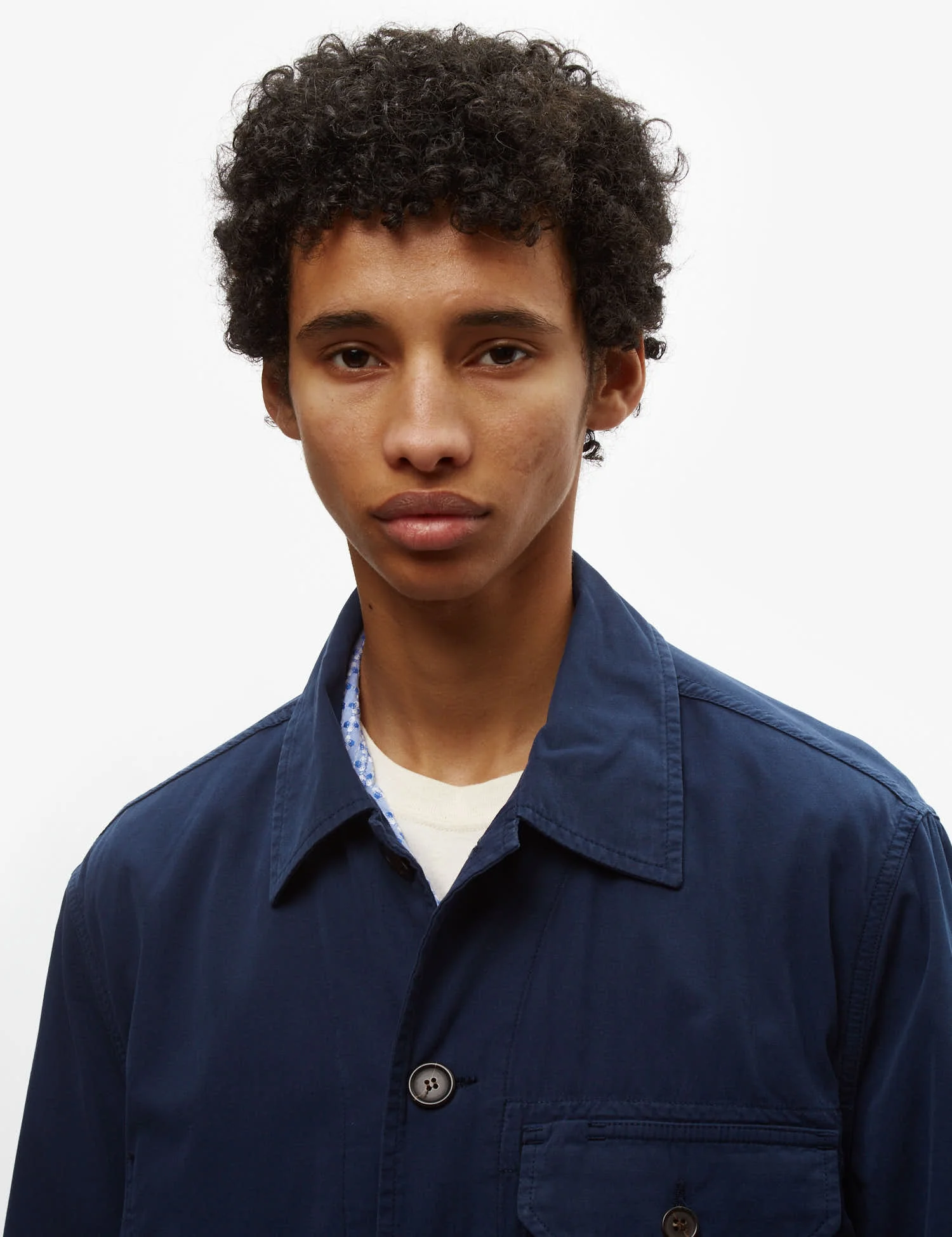 Universal Works Utility Jacket (Summer Canvas) - Navy Blue - Image 3