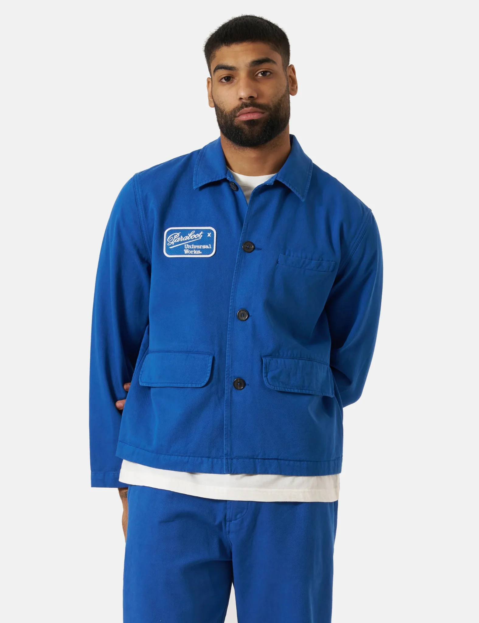 Universal Works x Paraboot Warmus Jacket (Derek Twill) - Blue
