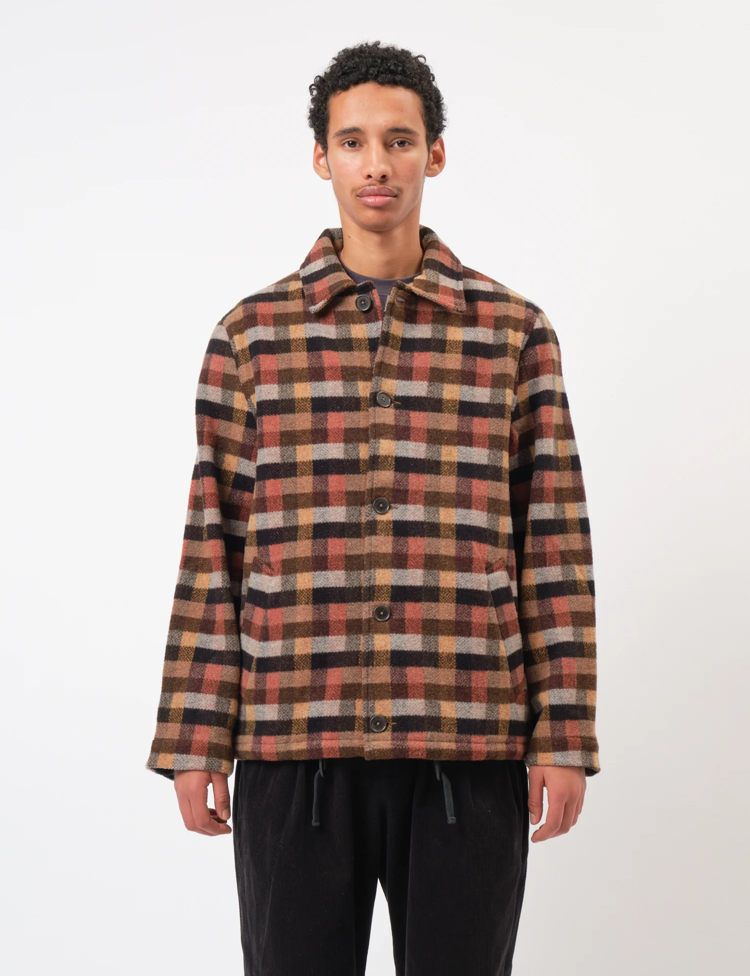Universal Works Wayfarer Jacket (Merino Checkerboard) - Brown