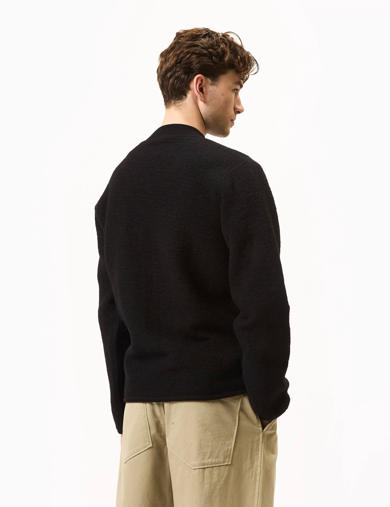 Universal Works Zip Bomber (Wool Fleece) - Black - Image 5