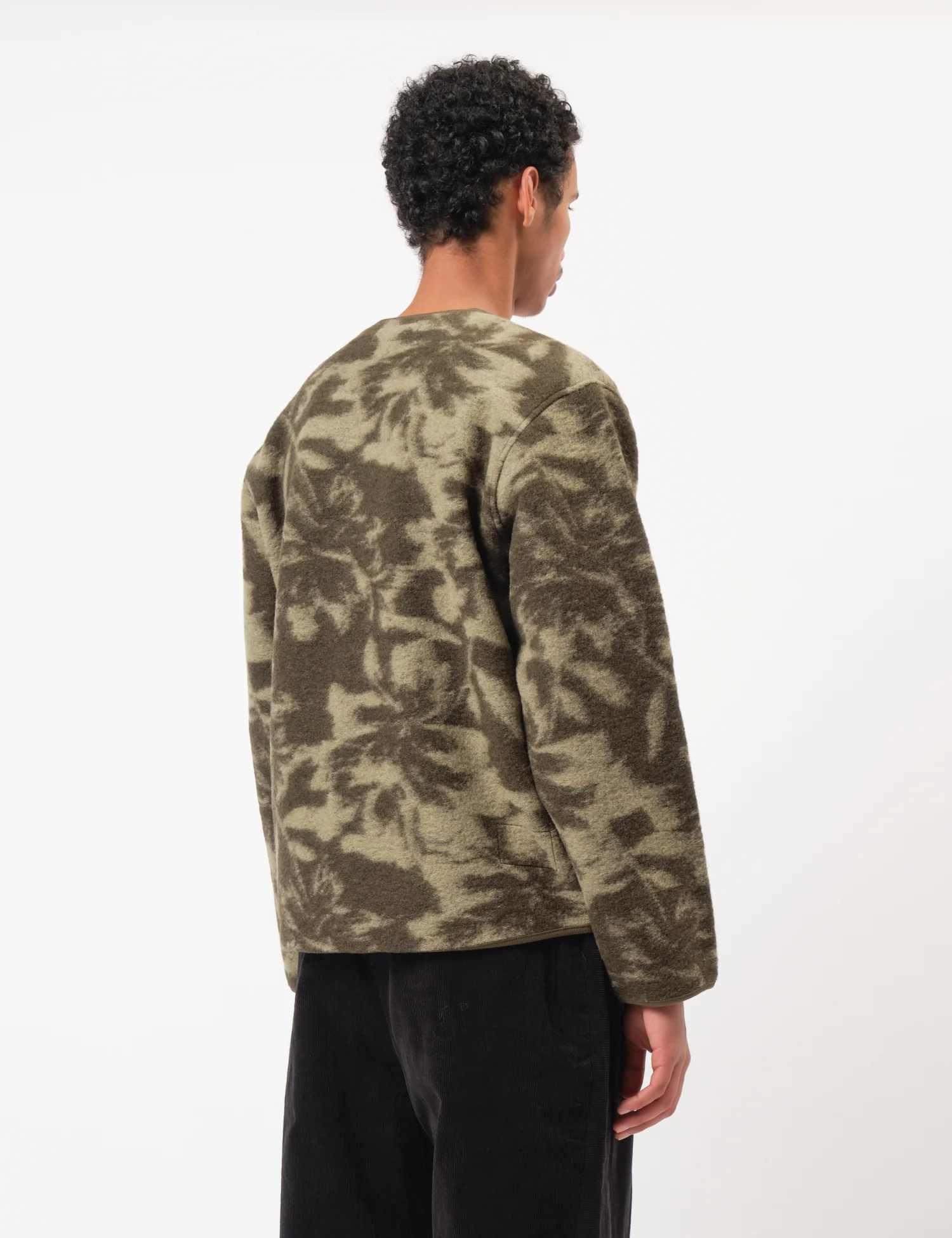 Universal Works Zip Liner Jacket (Studio Fleece) - Green/Pale Green - Image 5