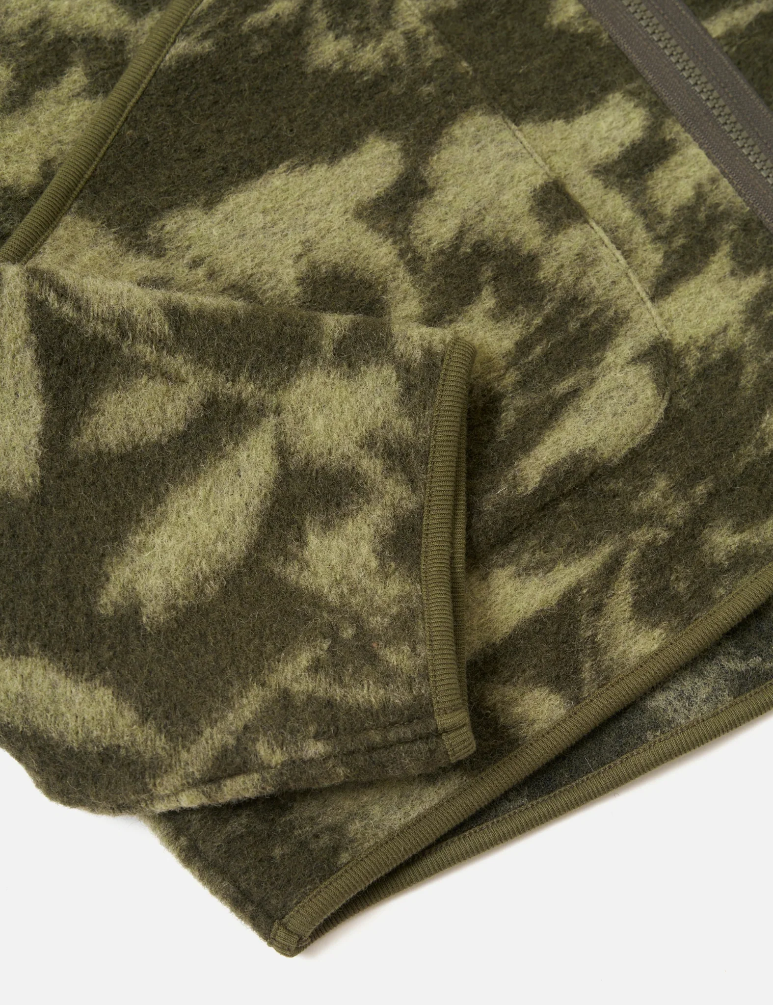 Universal Works Zip Liner Jacket (Studio Fleece) - Green/Pale Green - Image 6