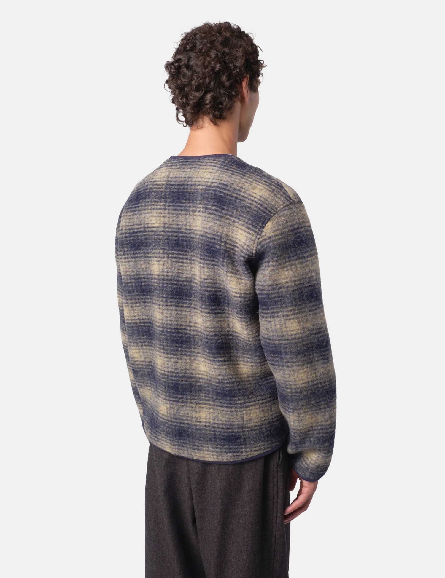 Universal Works Zip Liner Jacket (Uist Fleece) - Navy Blue - Image 5