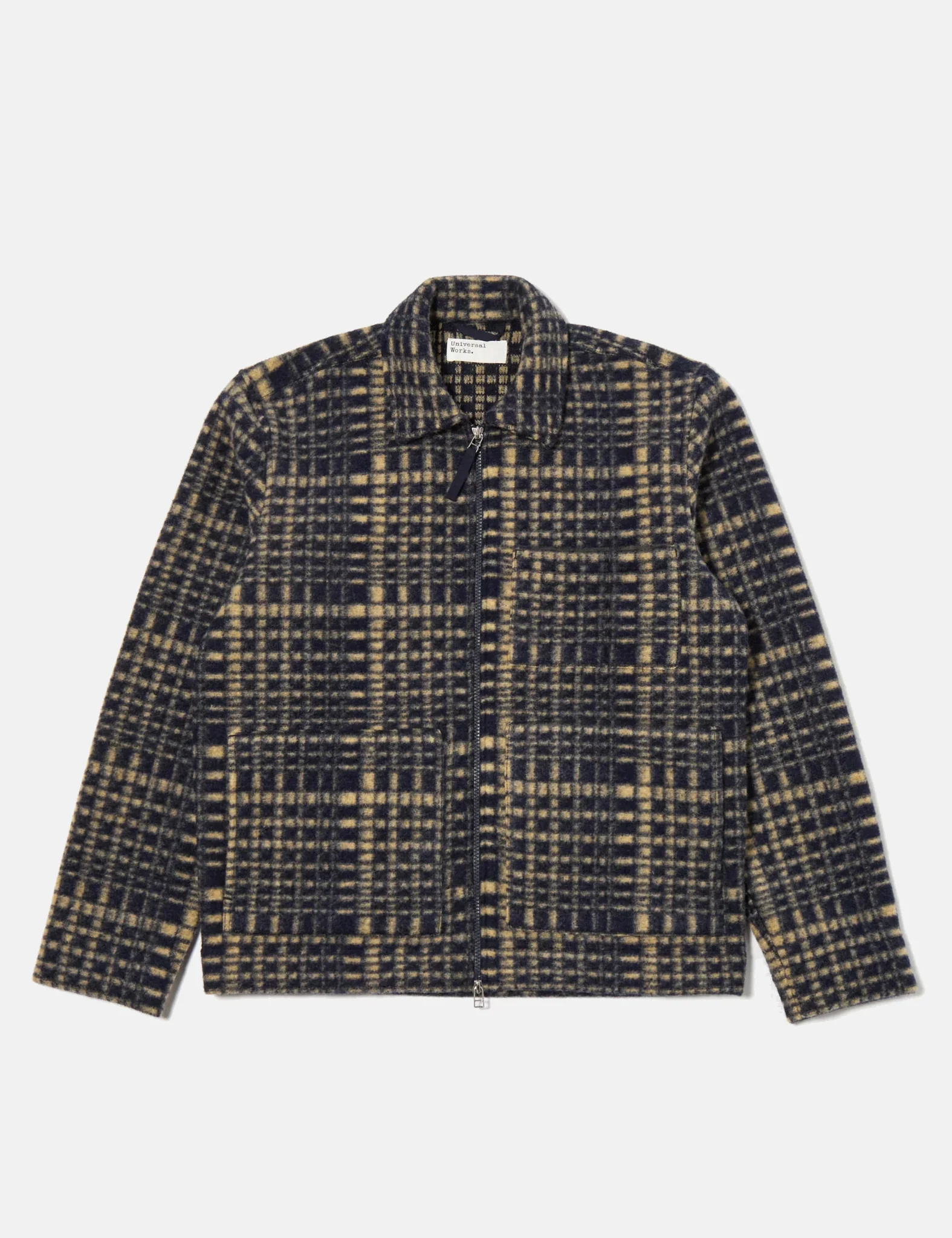 Universal Works Zip Uniform Jacket (Telepass Fleece) - Navy Blue - Image 9