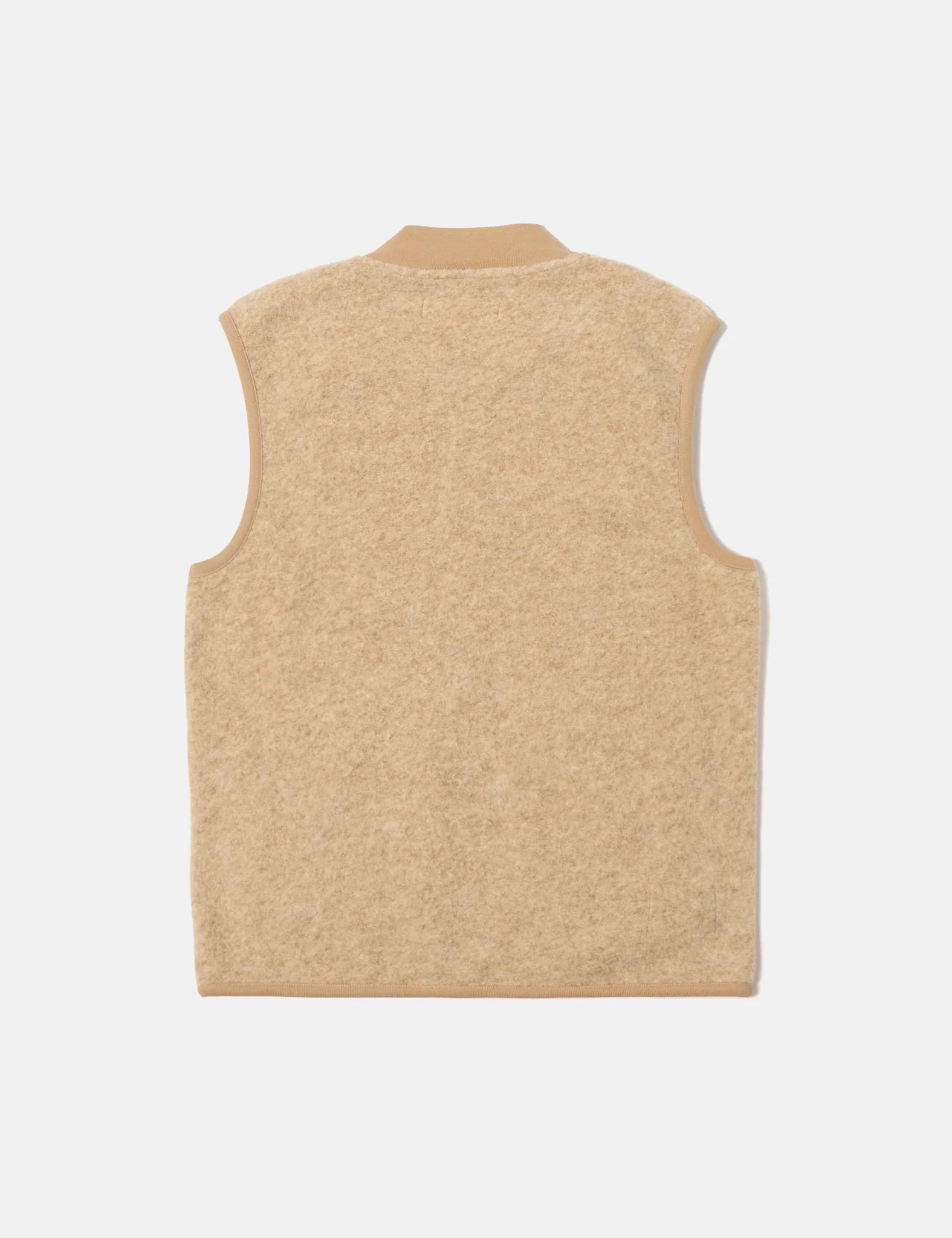 Universal Works Zip Waistcoat (Wool Fleece) - Fawn - Image 8
