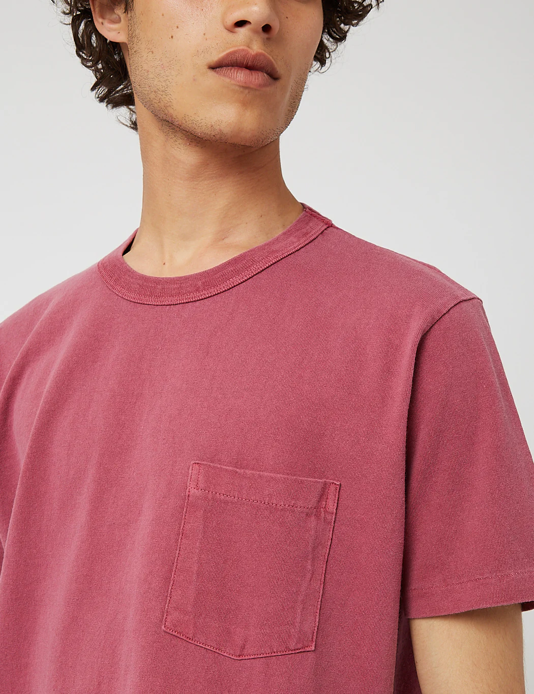 Velva Sheen Pigment Dyed USA Made T-shirt (Pocket) - Dusty Pink - Image 2