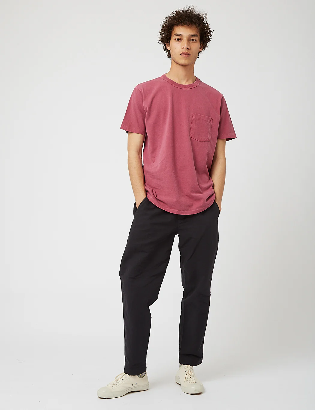 Velva Sheen Pigment Dyed USA Made T-shirt (Pocket) - Dusty Pink - Image 3