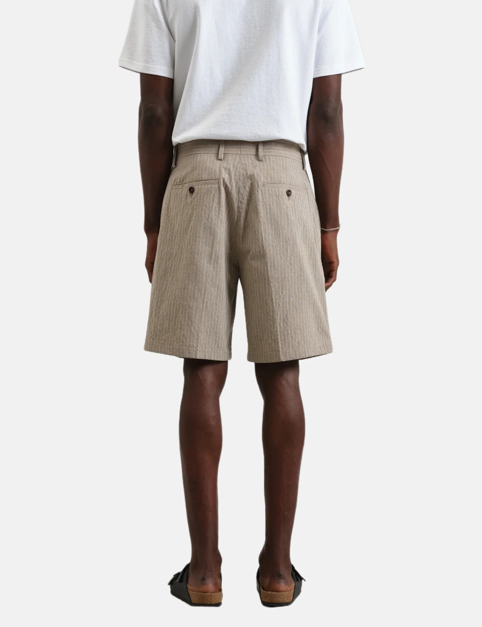 Wax London Linton Shorts (Chalk Stripe) - Natural - Image 3