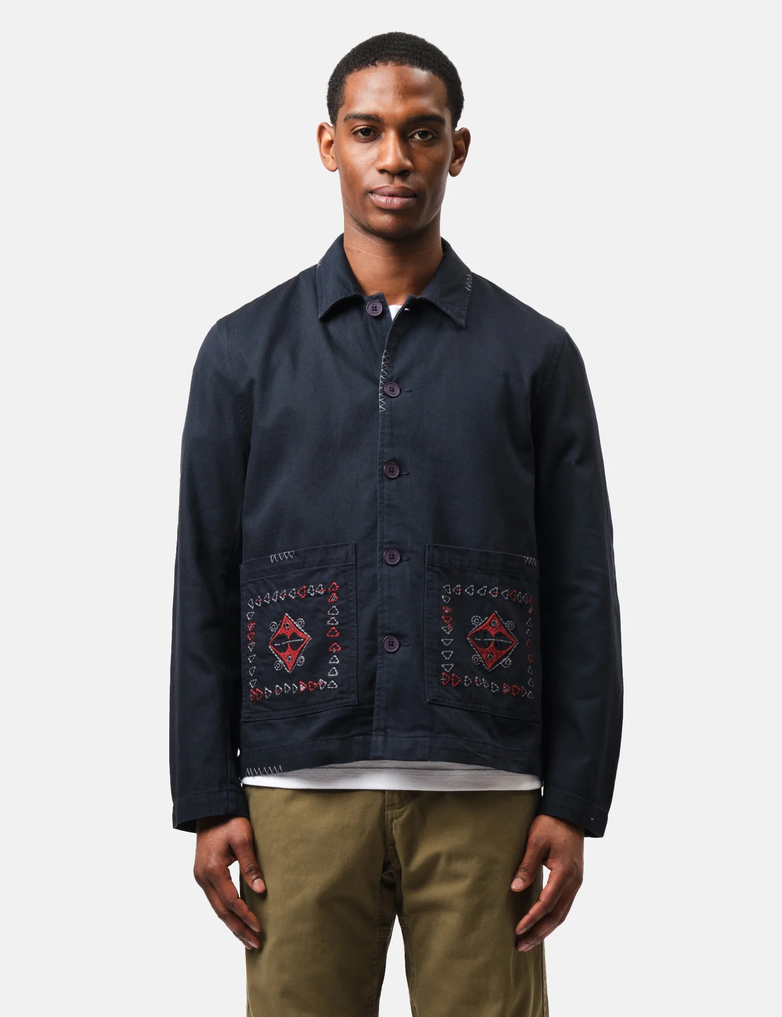 Wax London Mews Jacket (Cotton Linen Twill) - Navy Blue