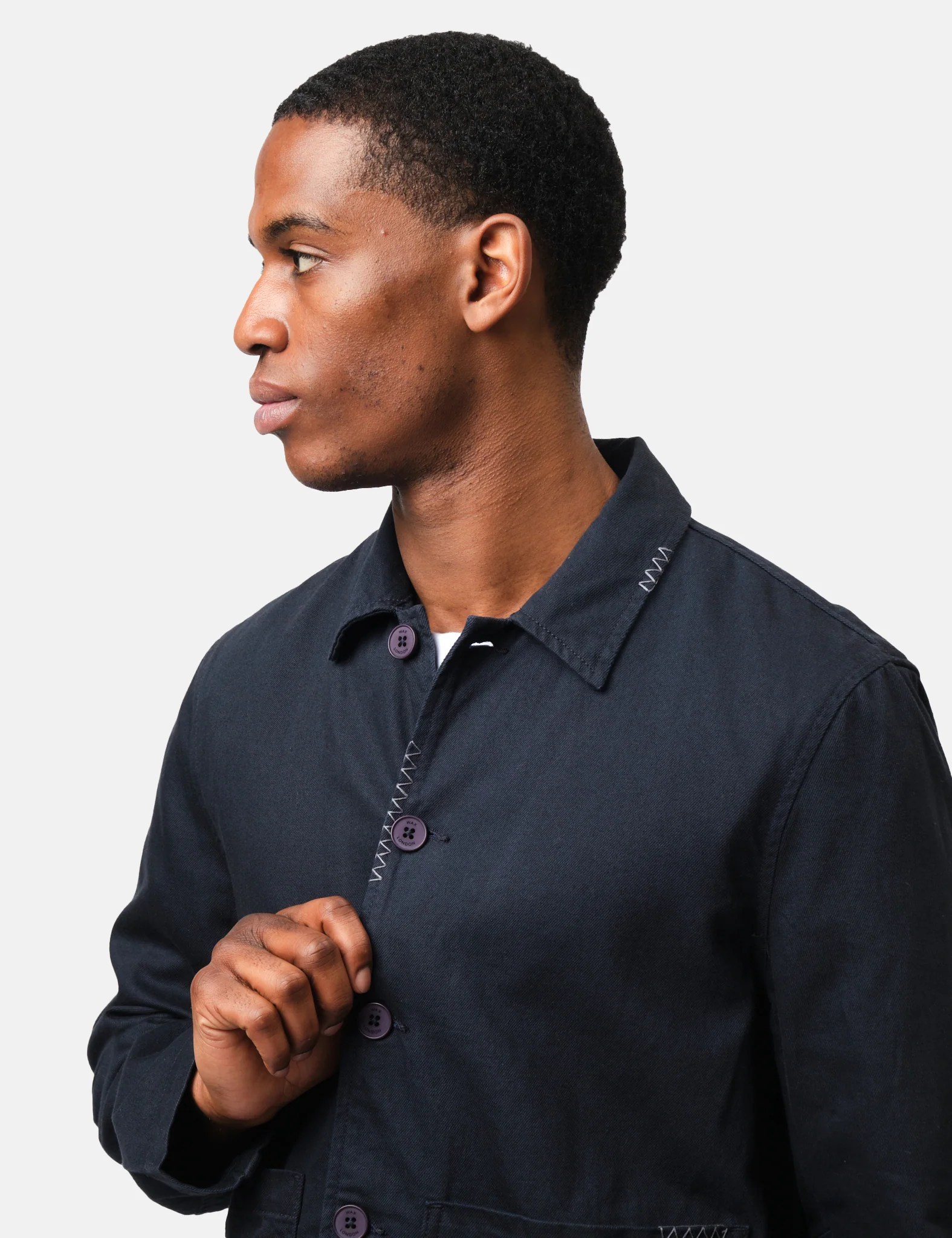 Wax London Mews Jacket (Cotton Linen Twill) - Navy Blue - Image 2