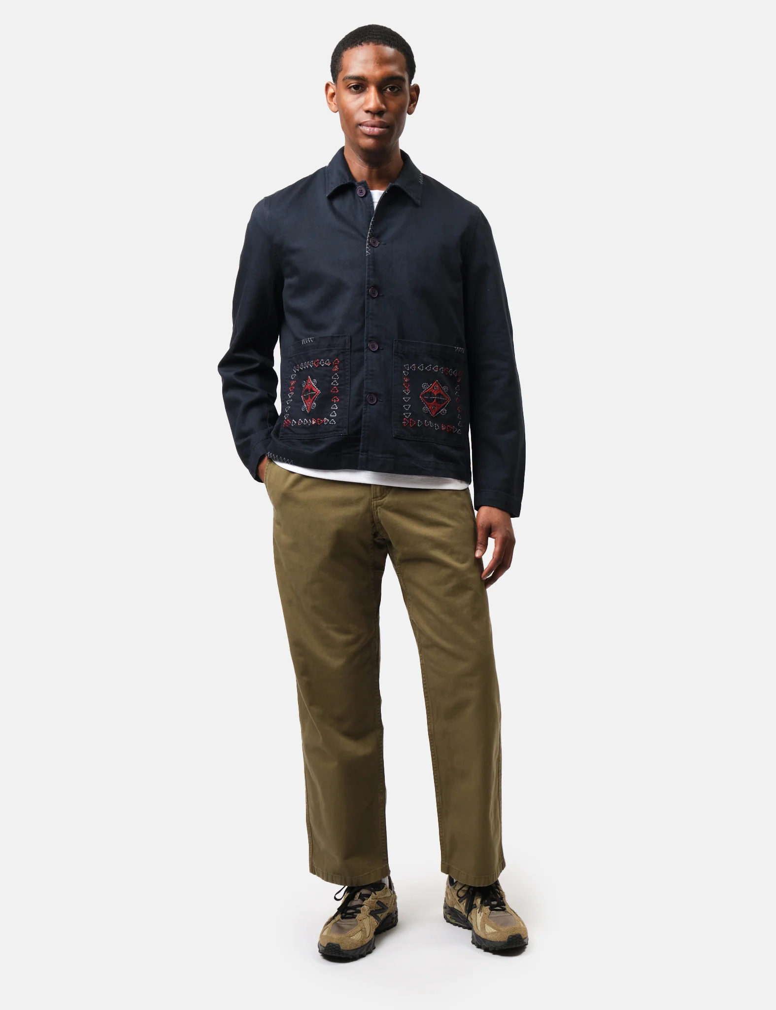Wax London Mews Jacket (Cotton Linen Twill) - Navy Blue - Image 3