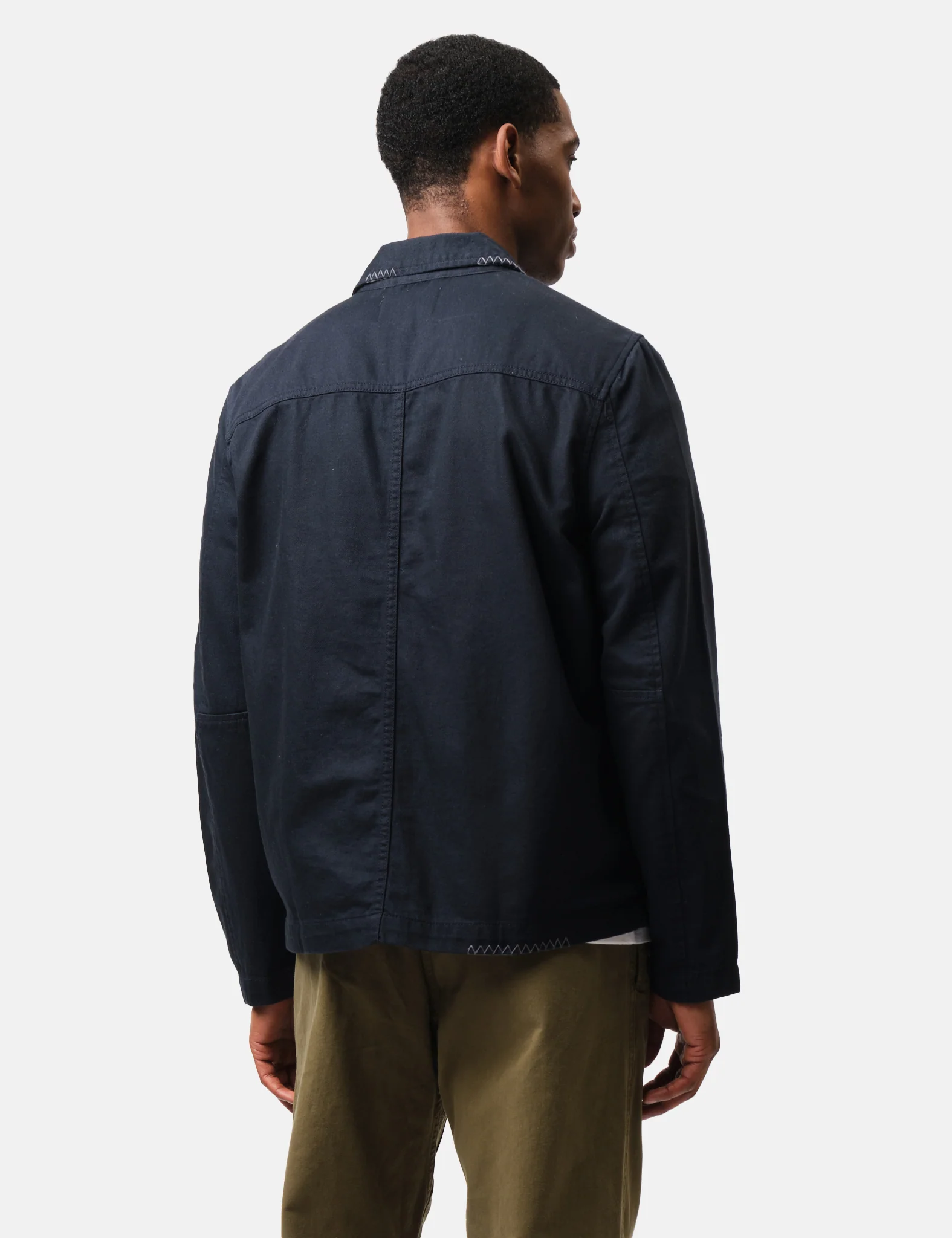 Wax London Mews Jacket (Cotton Linen Twill) - Navy Blue - Image 5