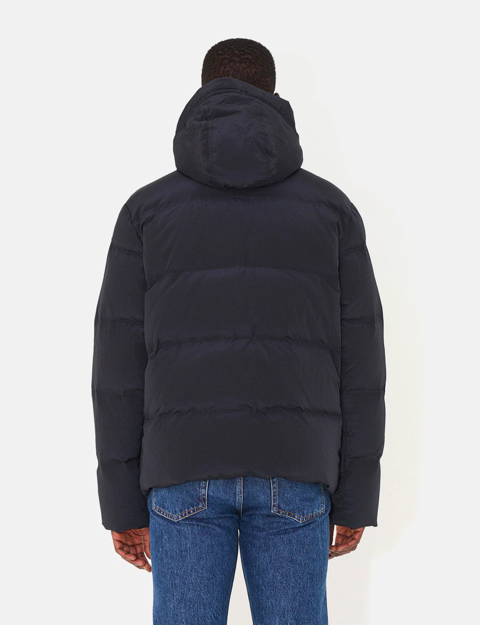 Wood Wood Ventus Tech Stripe Down Jacket - Black - Image 3